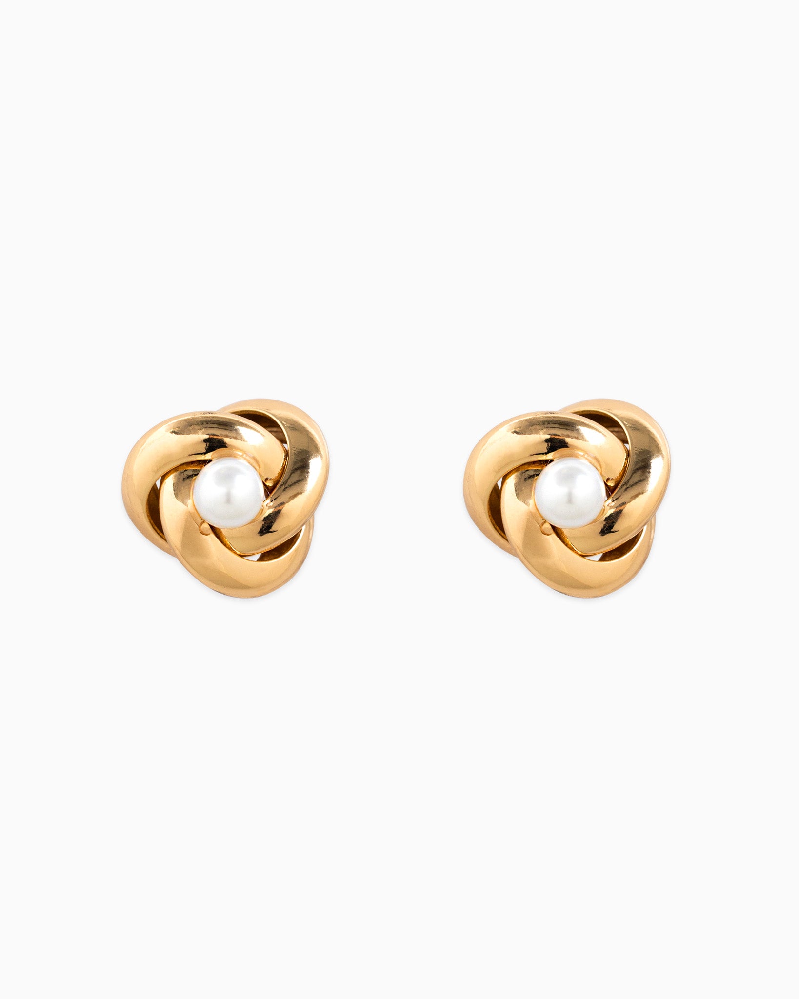 Classic Knot with Pearl Stud Earrings