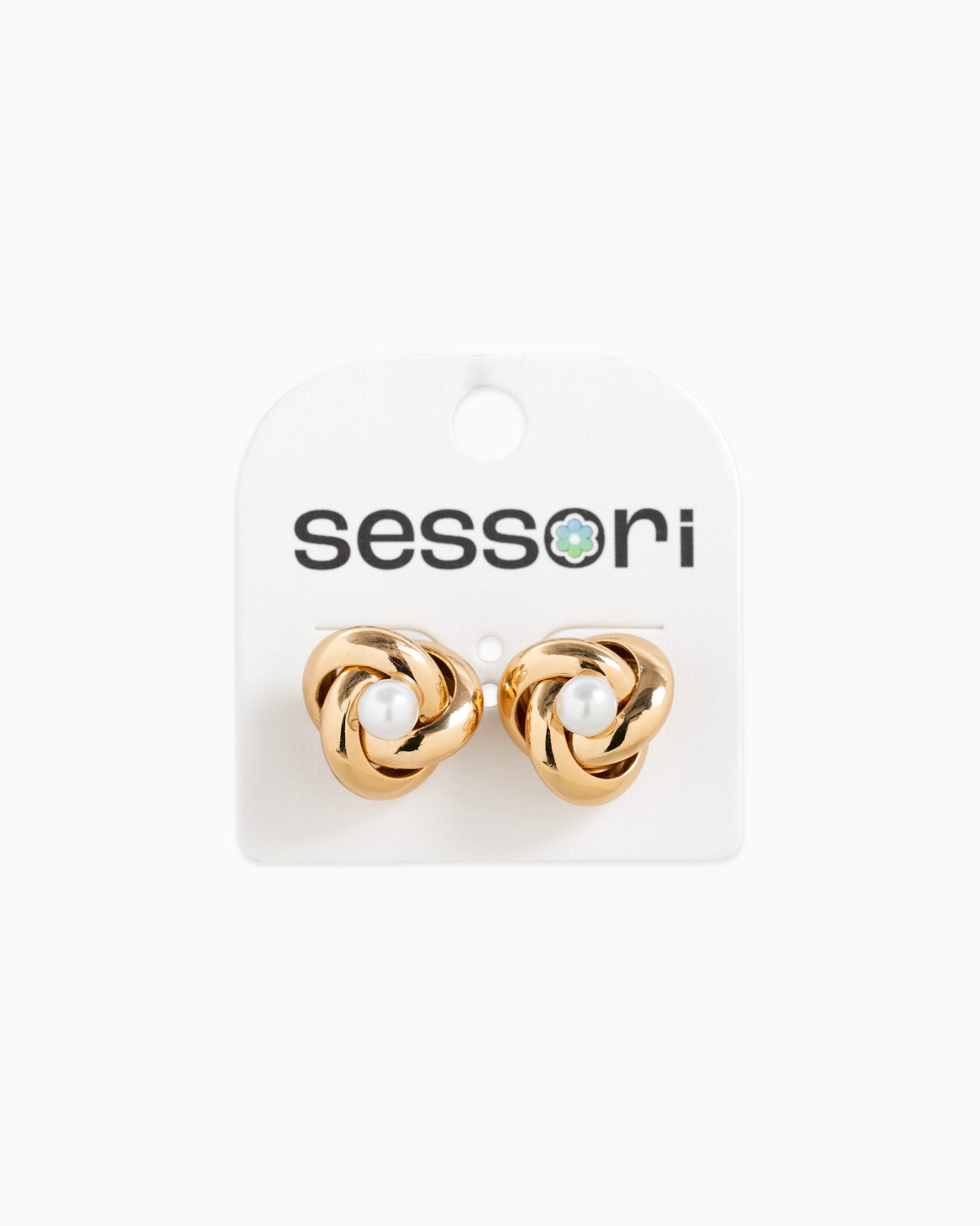 Classic Knot with Pearl Stud Earrings