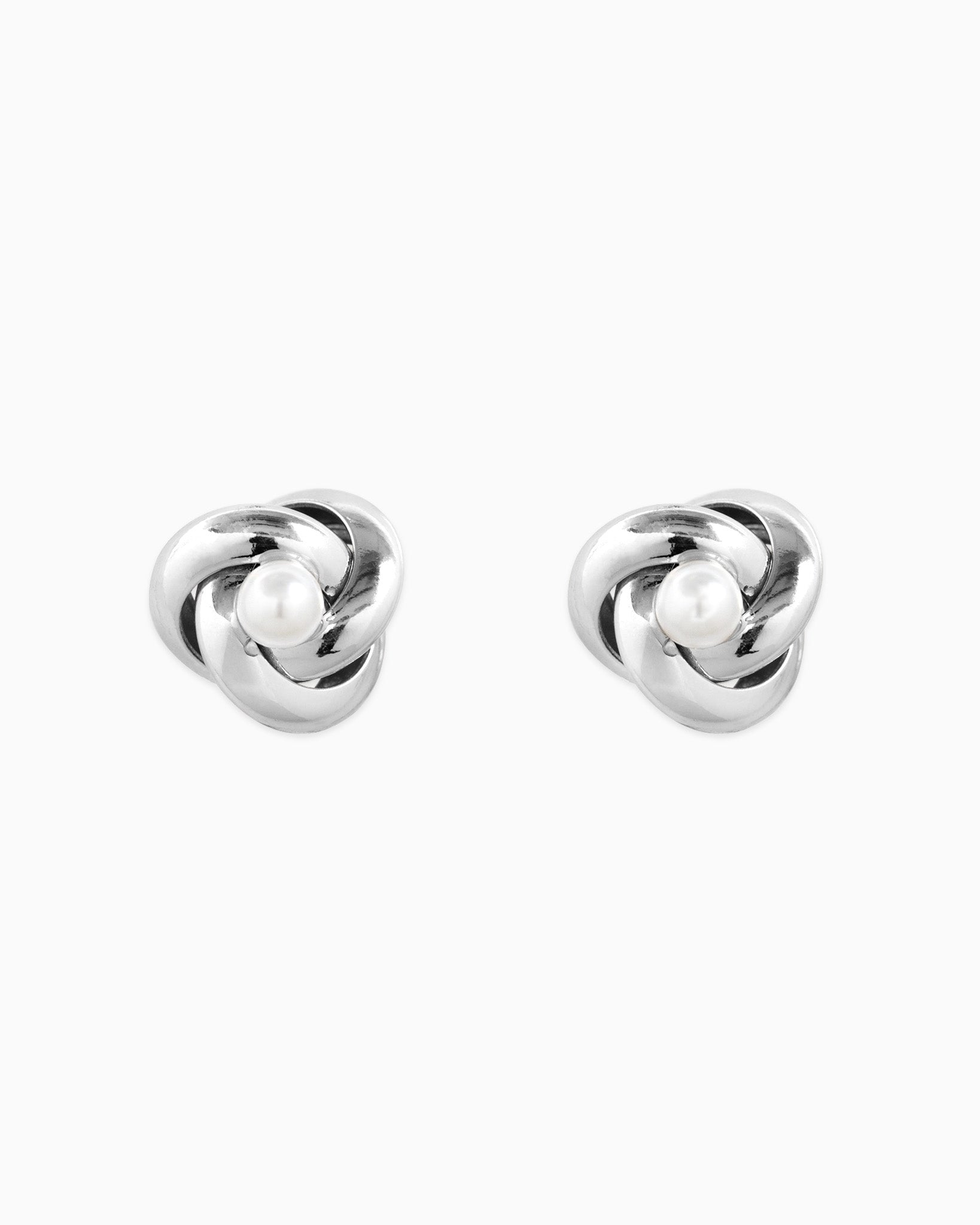 Classic Knot with Pearl Stud Earrings