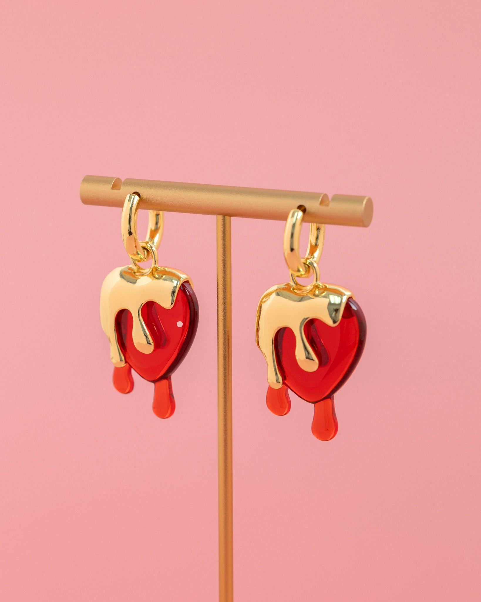 Valentine Passion's Fiery Drip Heart Earrings