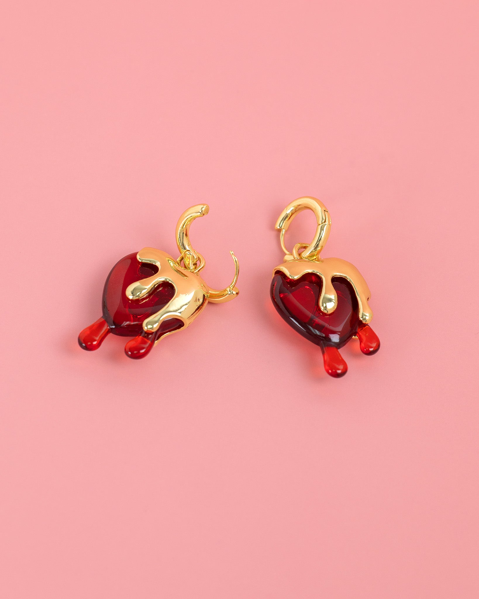 Valentine Passion's Fiery Drip Heart Earrings