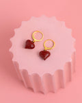 Moody Chocolate Heart Huggie Earrings