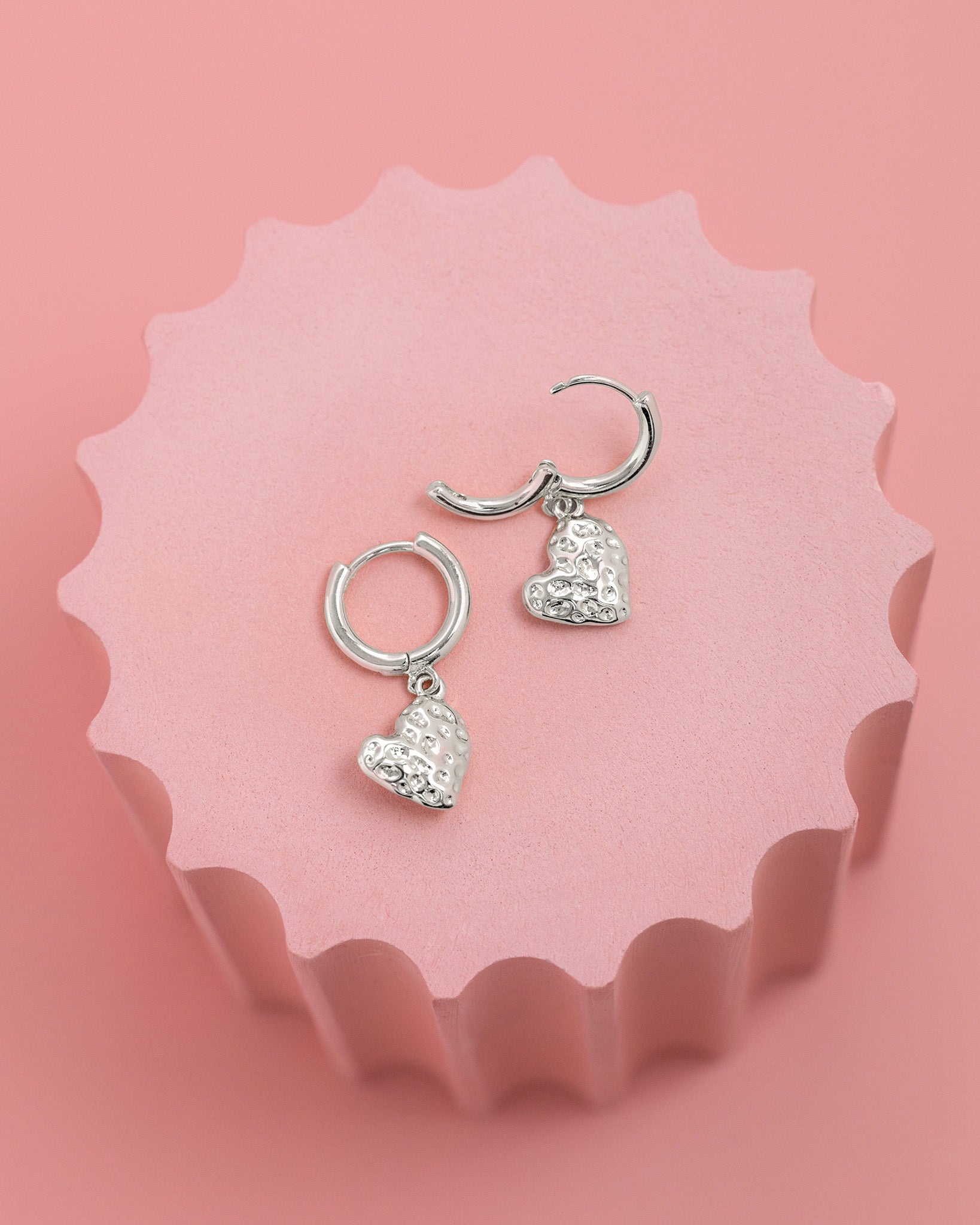Artisan Love Story Hammered Drop Earrings-3