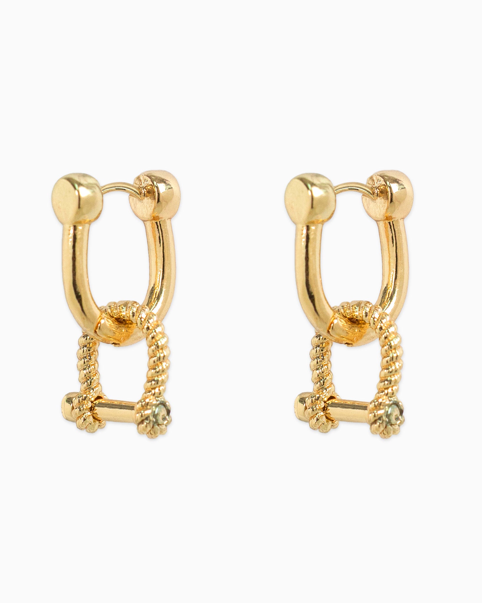 Rope Horsebit Carabiner Drop Earrings