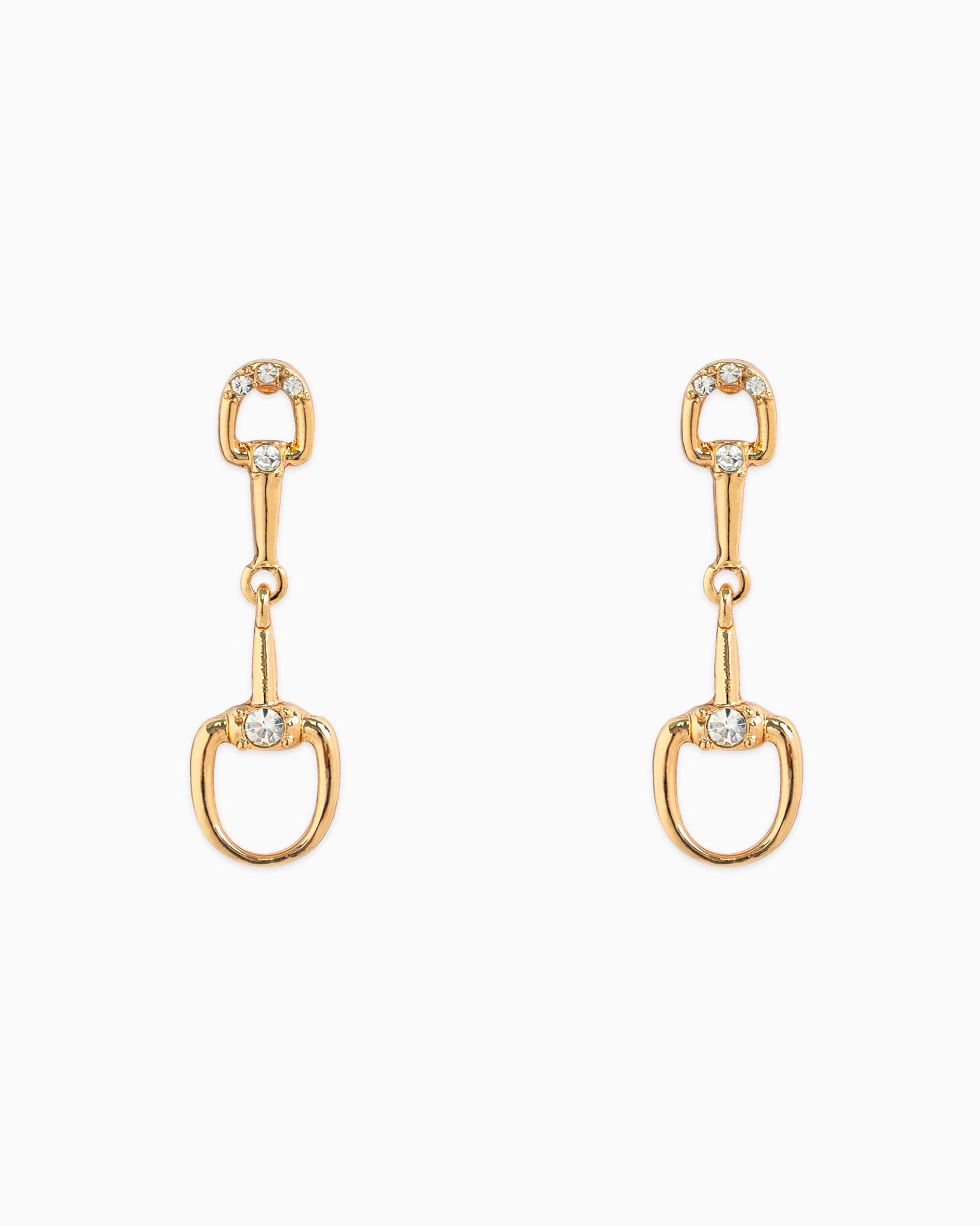 Western Horsebit Drop Stone Earrings