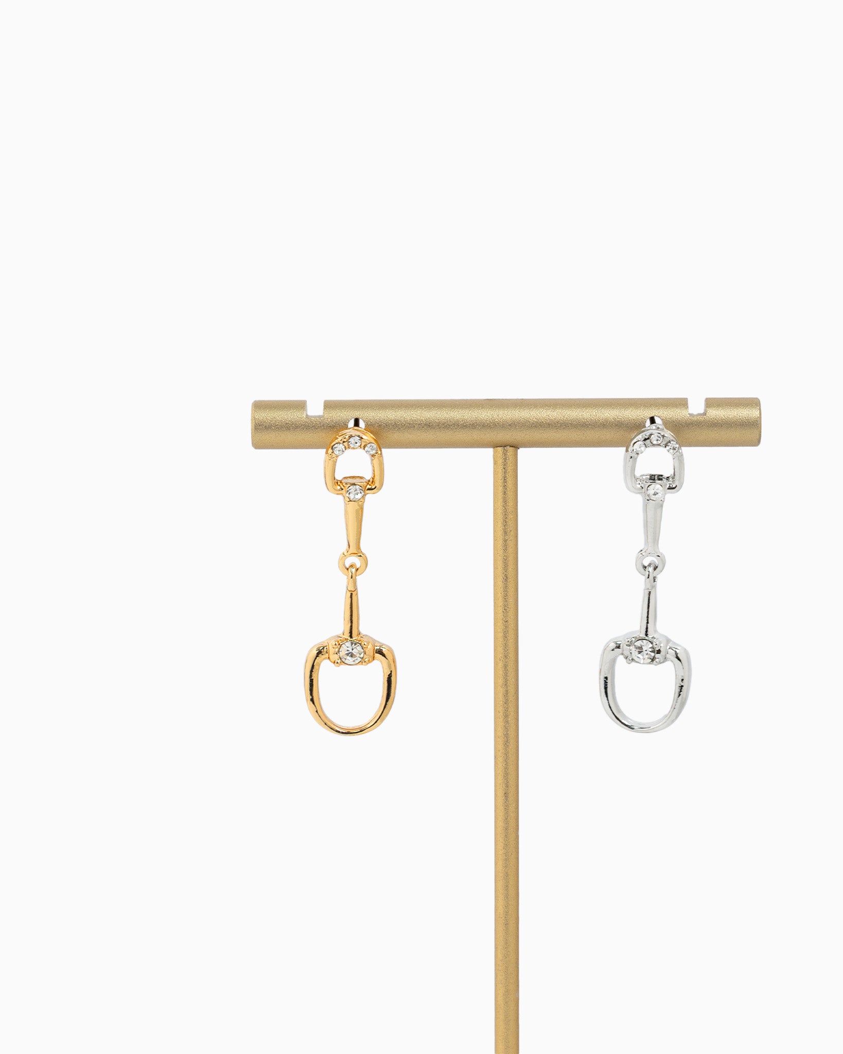 Western Horsebit Drop Stone Earrings