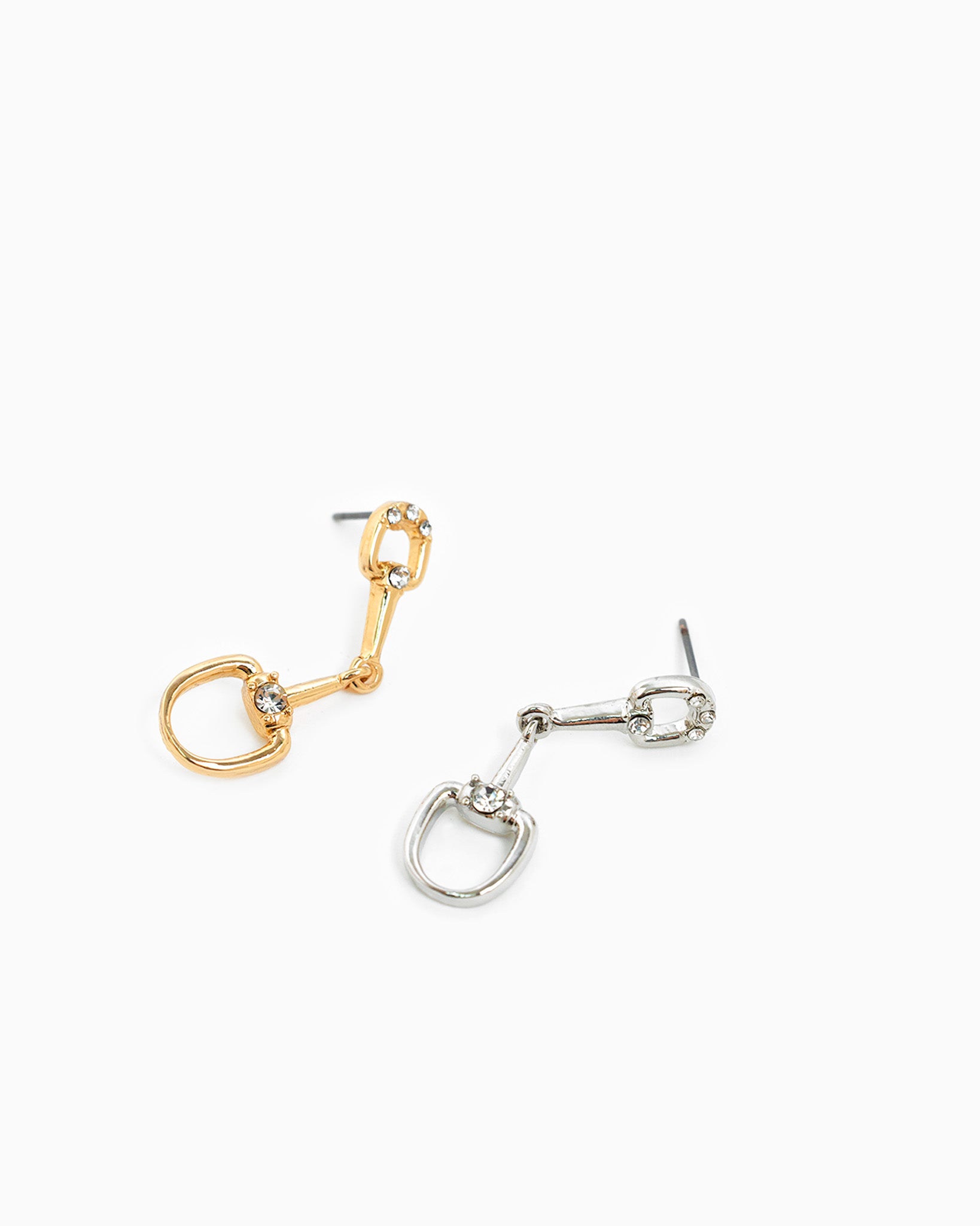 Western Horsebit Drop Stone Earrings