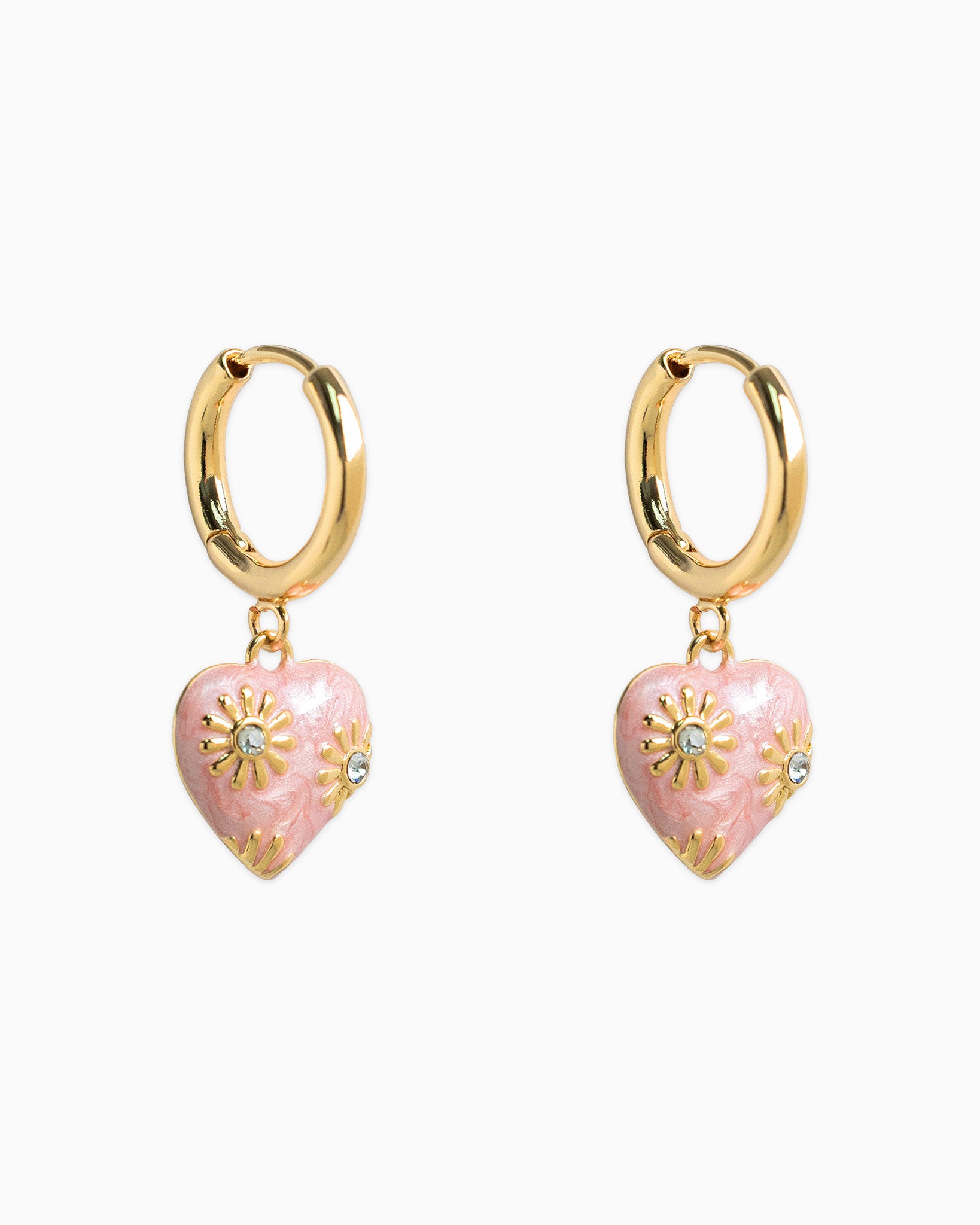 Romantic Valentine Daisy Flower Heart Earrings