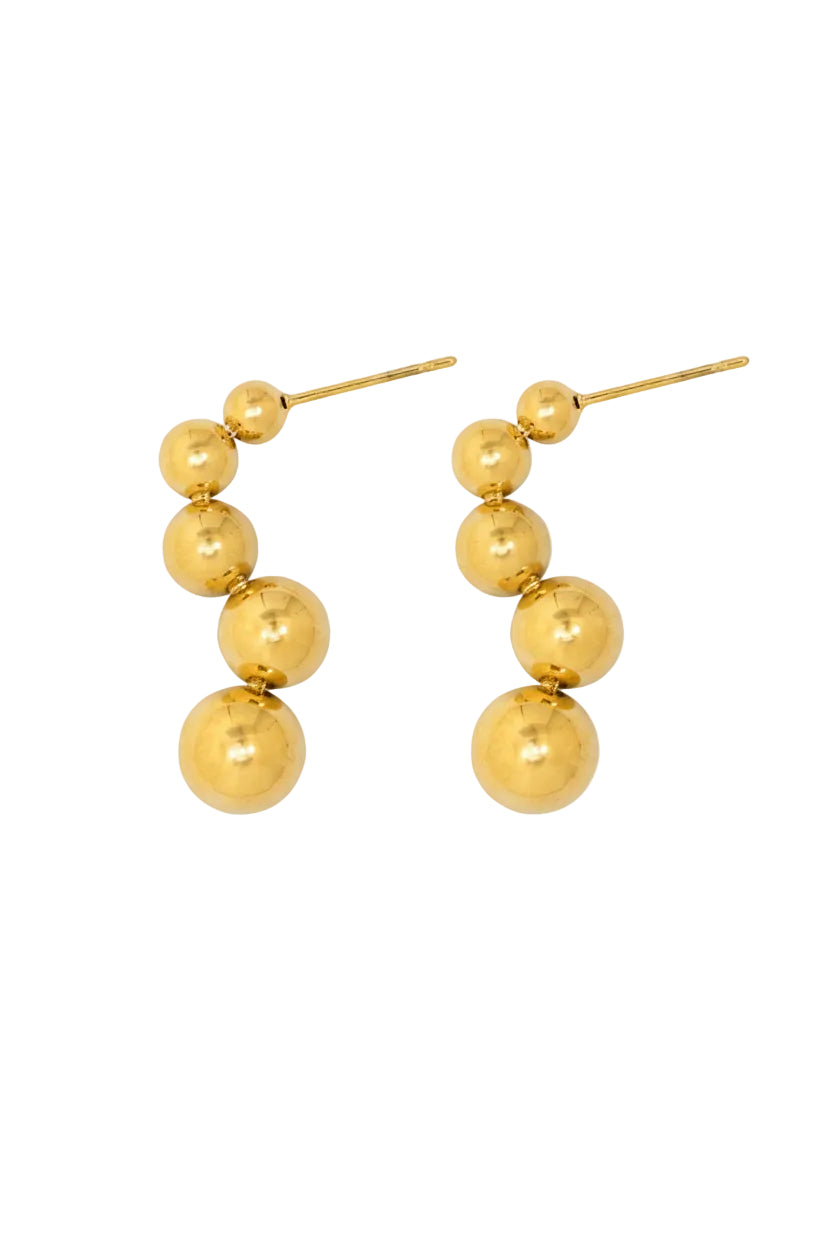 Stainless Ball Cluster Drop Earrings