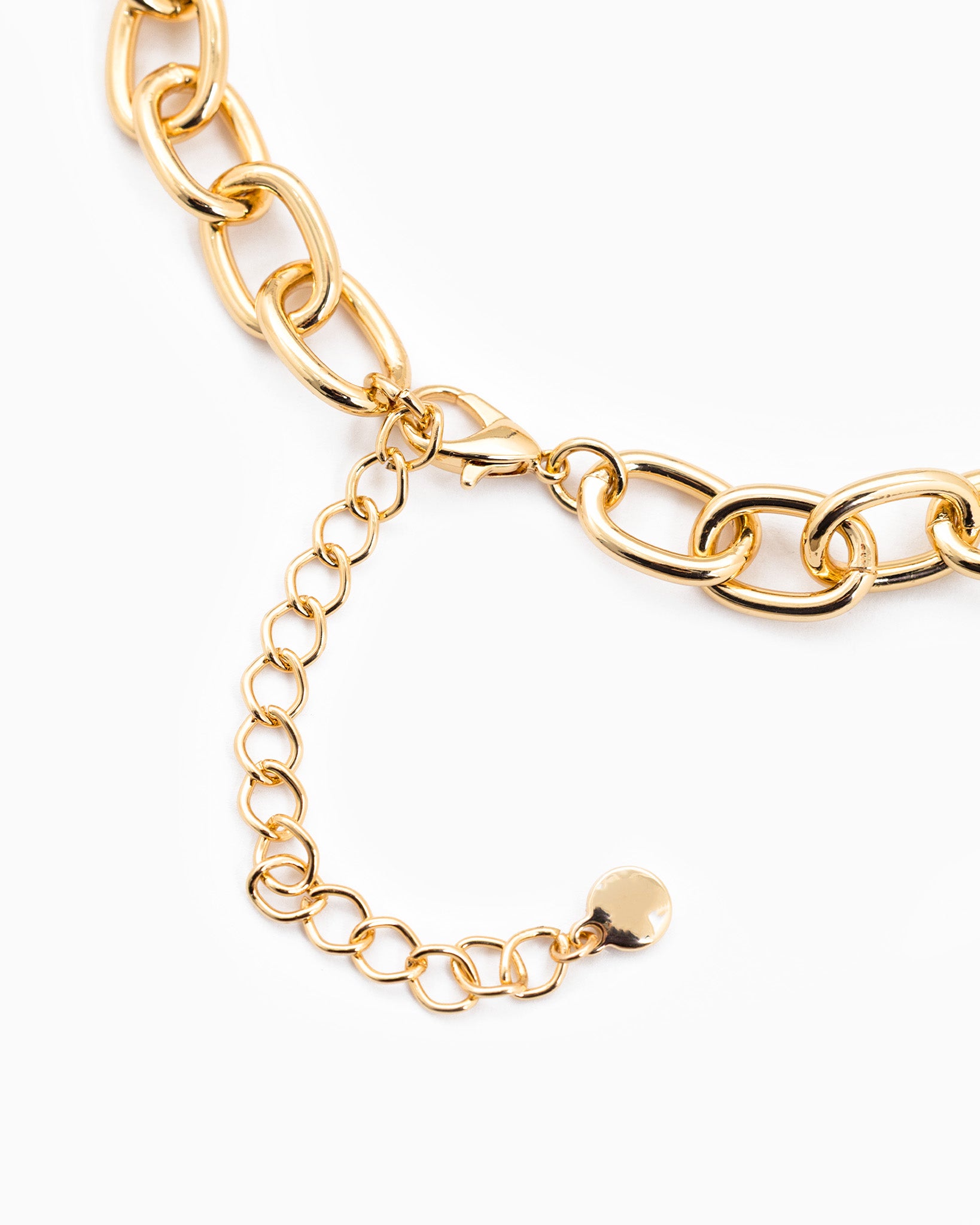 Puffy Heart Chunky Oval Chain Necklace