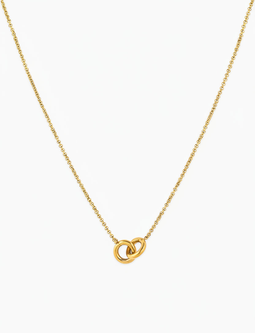 Stainless Double Round Linked Necklace