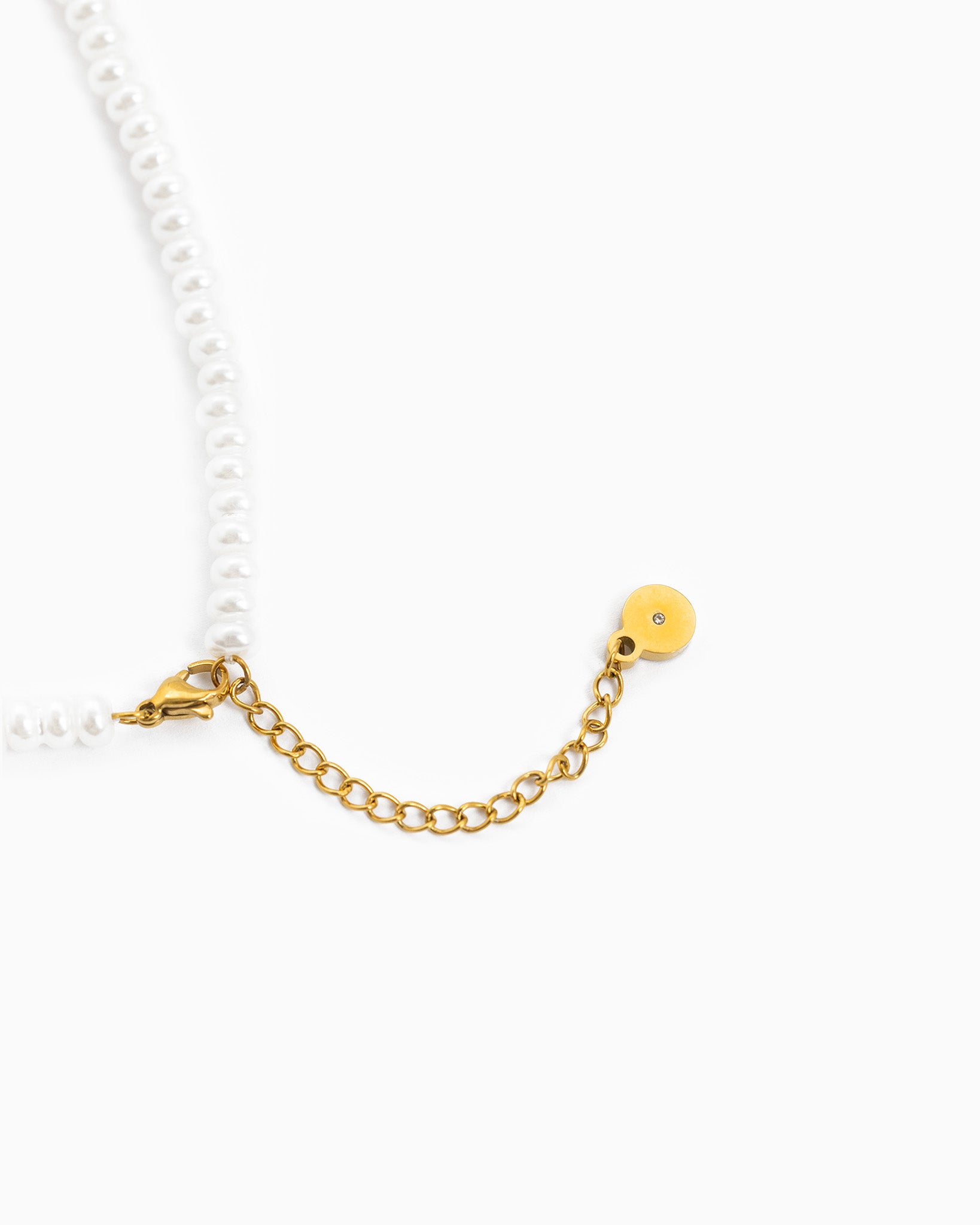 Stainless Ball Heart Pearl Necklace