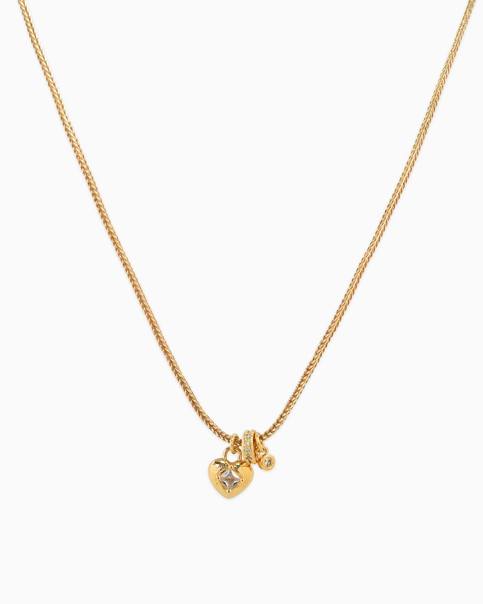 Mini Heart CZ Charm Necklace