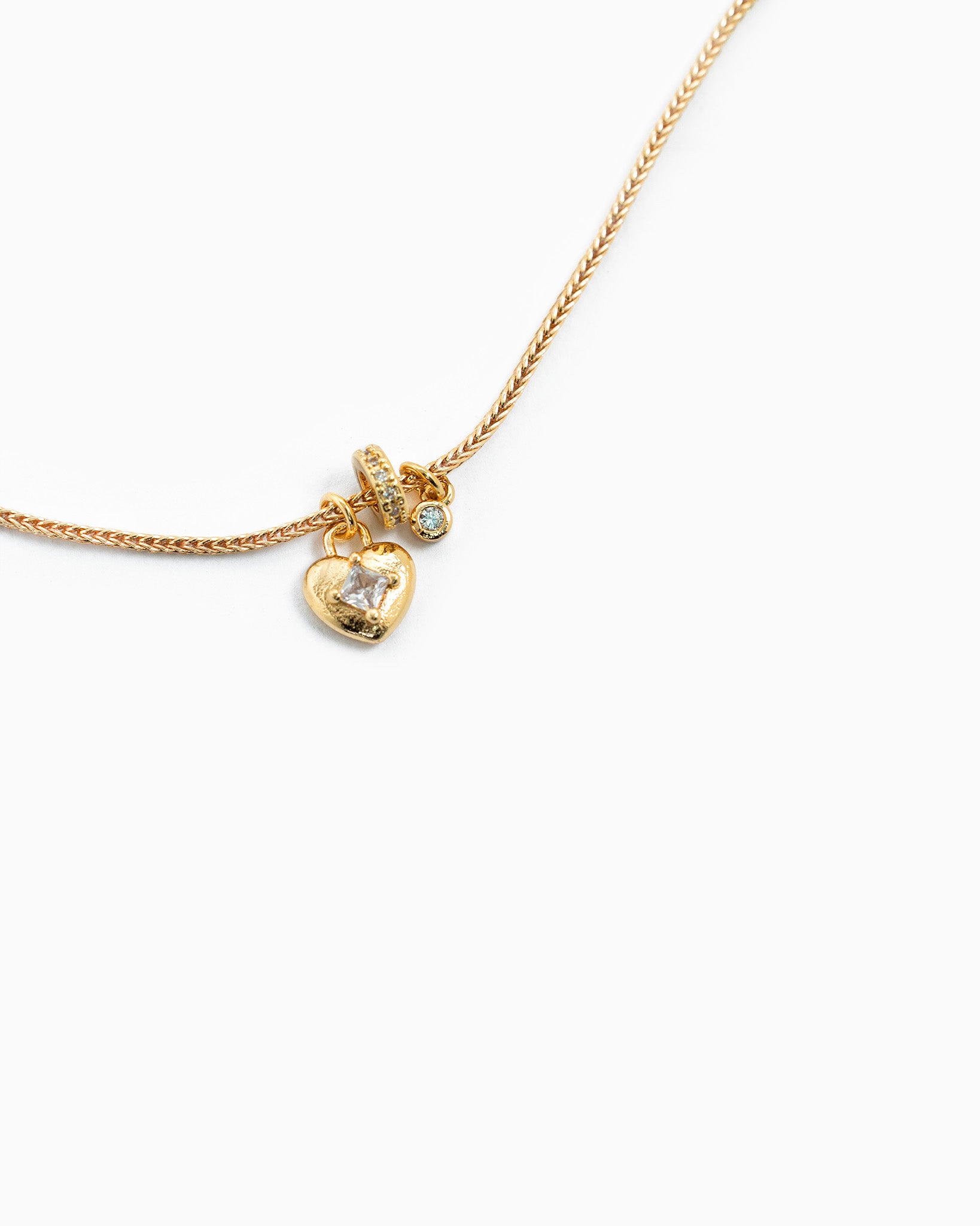 Mini Heart CZ Charm Necklace