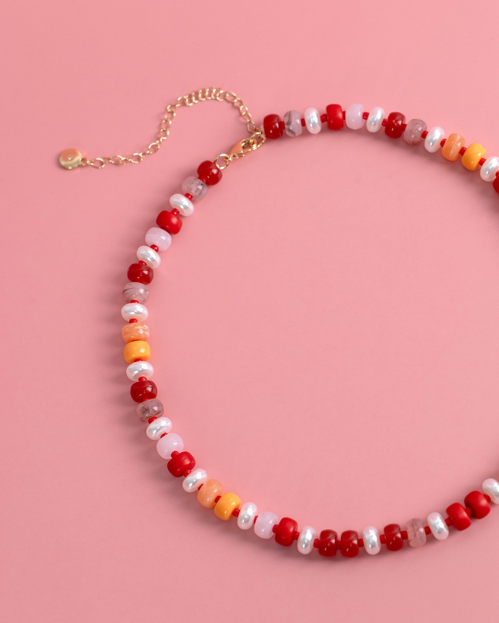 Spice Drop Bead Pearl Necklace
