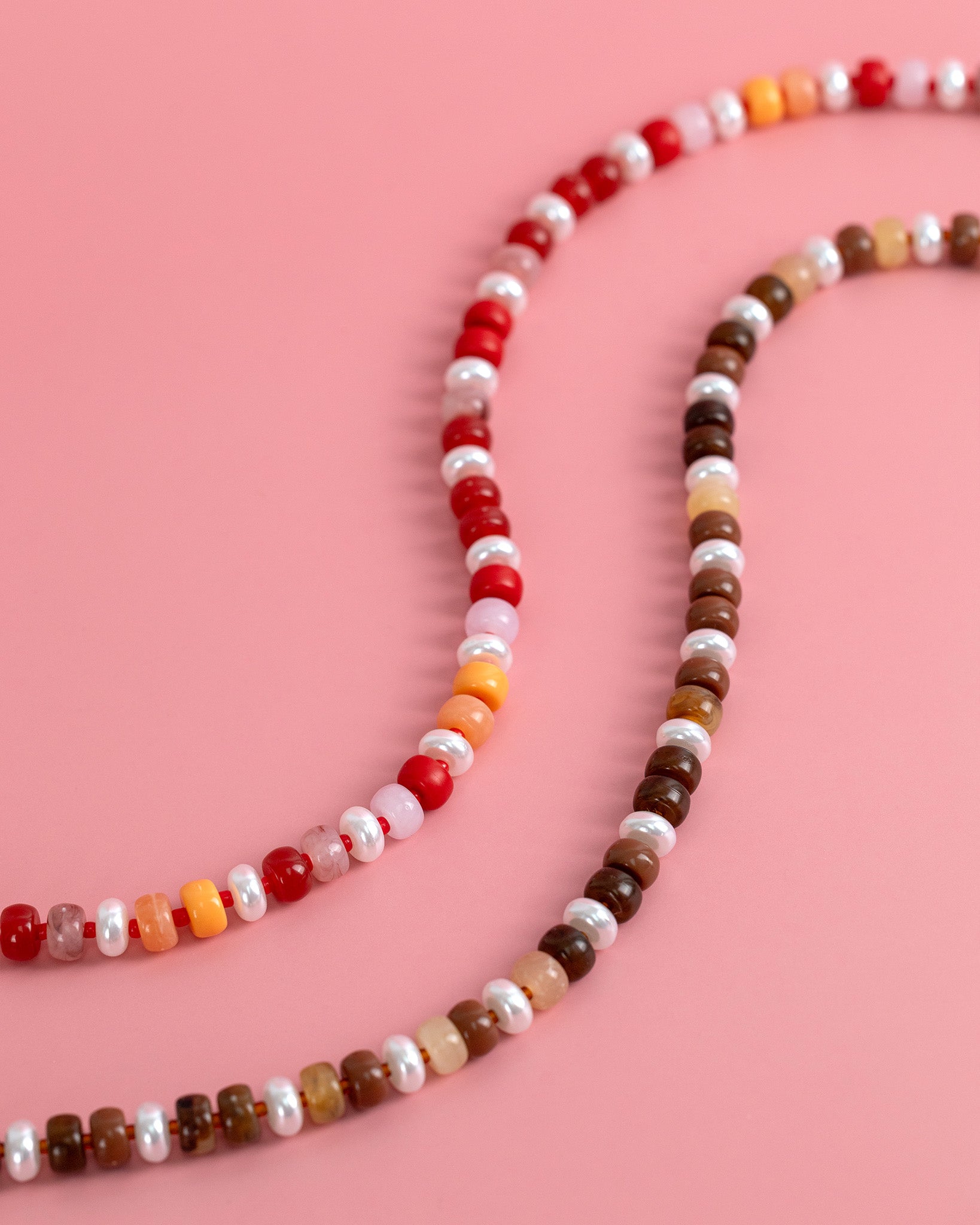 Spice Drop Bead Pearl Necklace