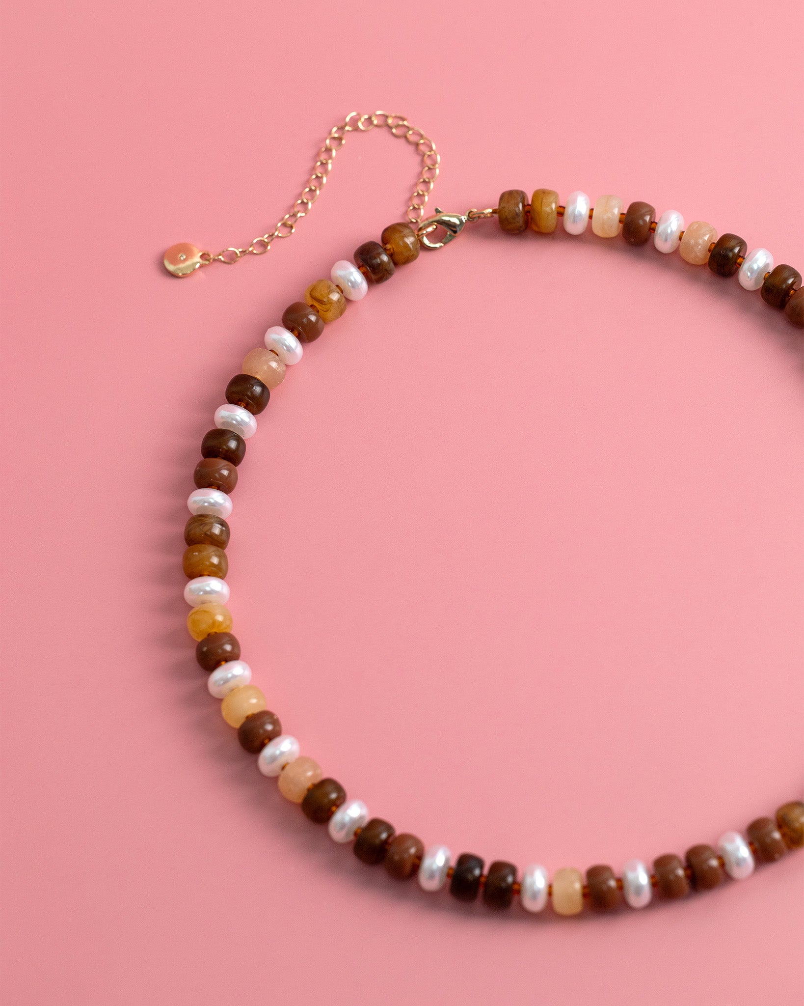 Spice Drop Bead Pearl Necklace