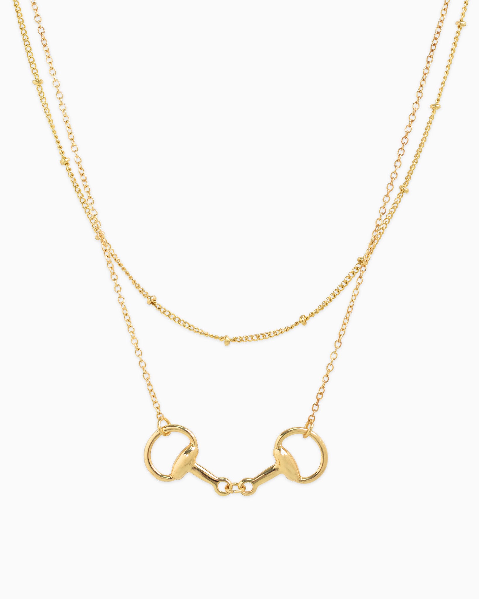 Layered Double Horsebit Necklace