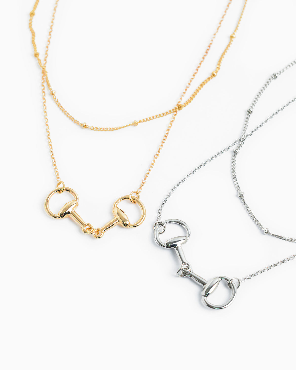 Layered Double Horsebit Necklace-5