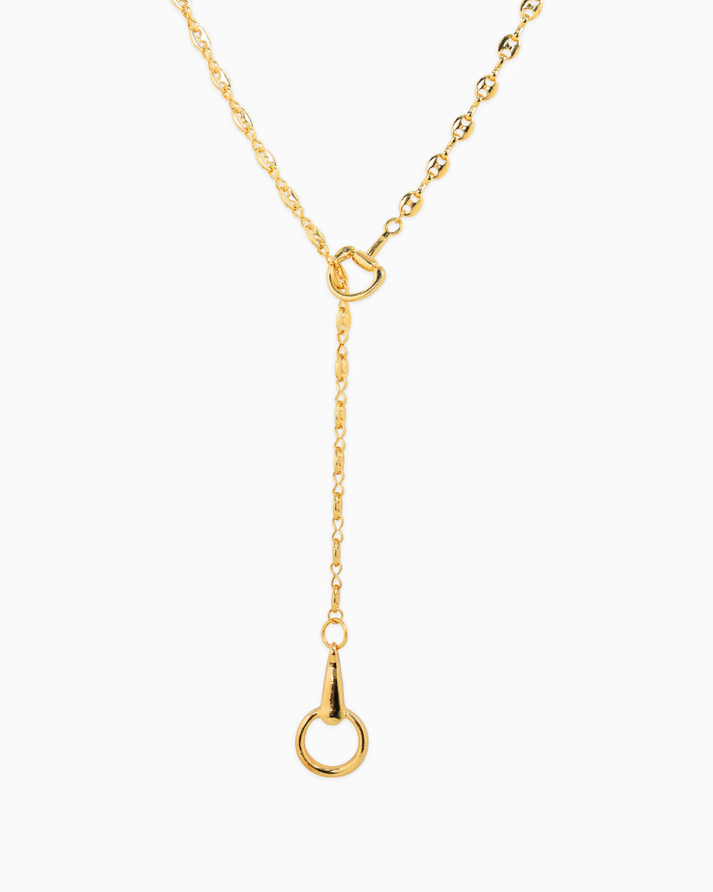 Horsebit Y-Drop Mariner Chain Necklace