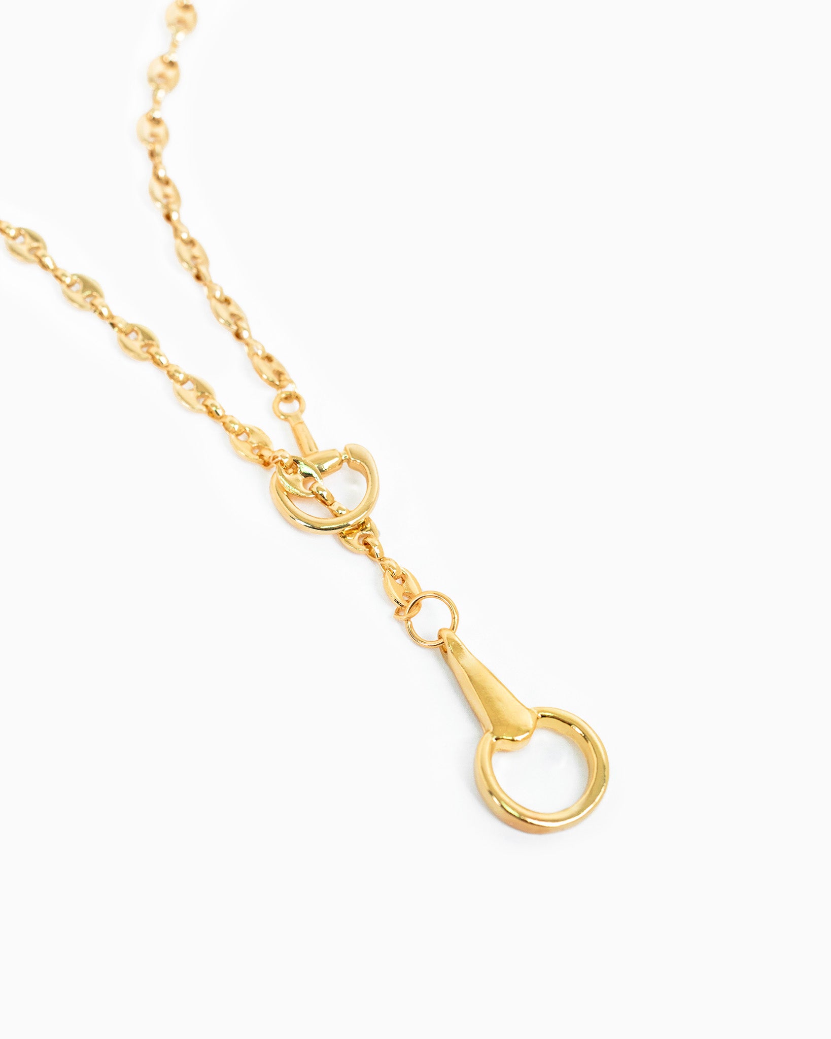 Horsebit Y-Drop Mariner Chain Necklace-3