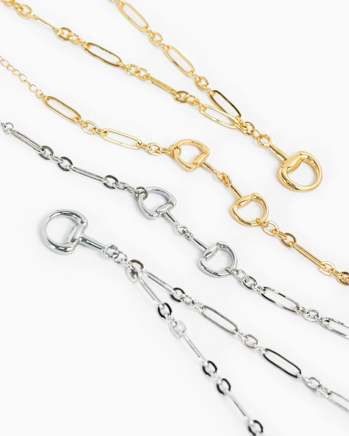 Horsebit Linked Chain Necklace-5
