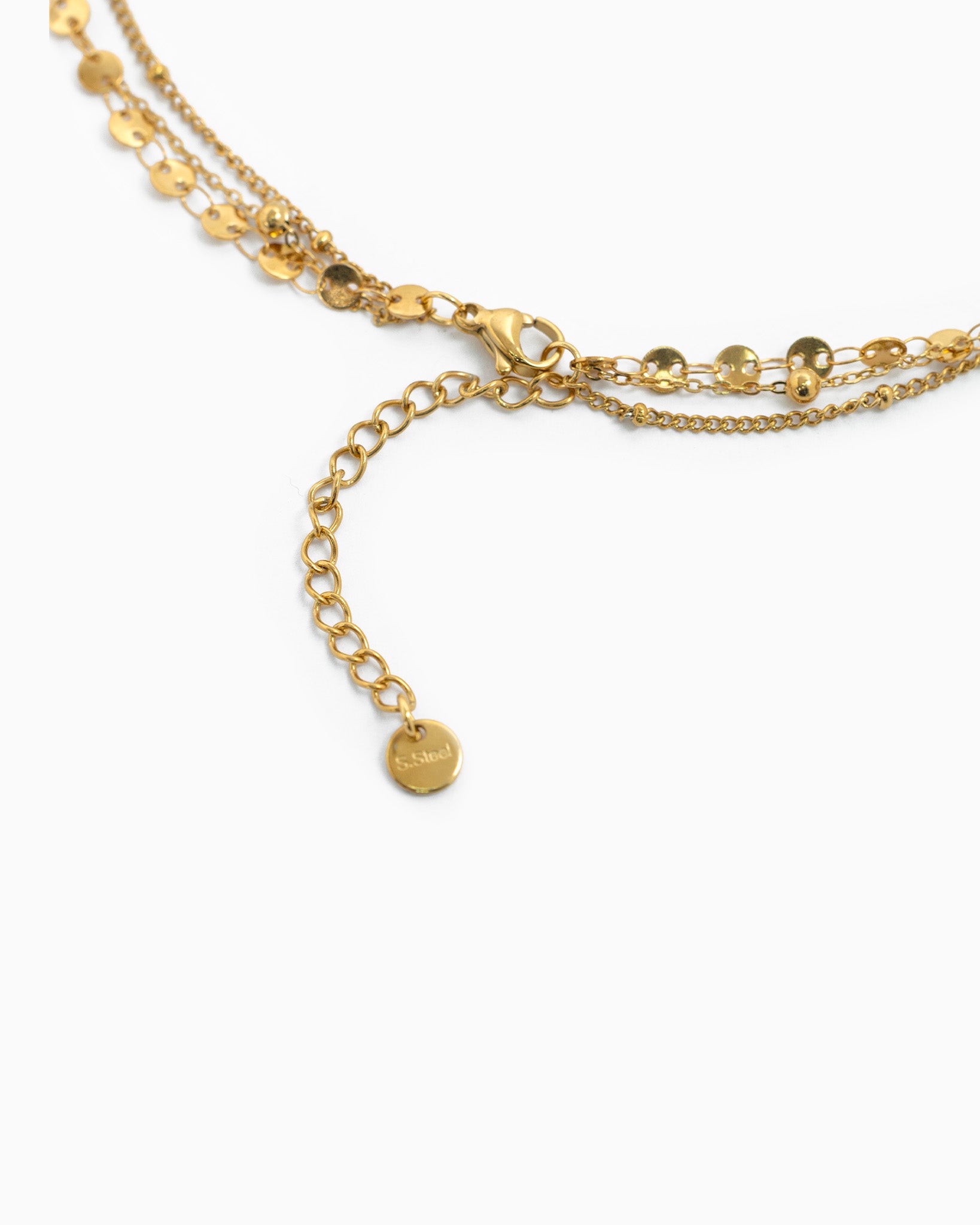 Stainless 3 Layered starburst Necklace-3