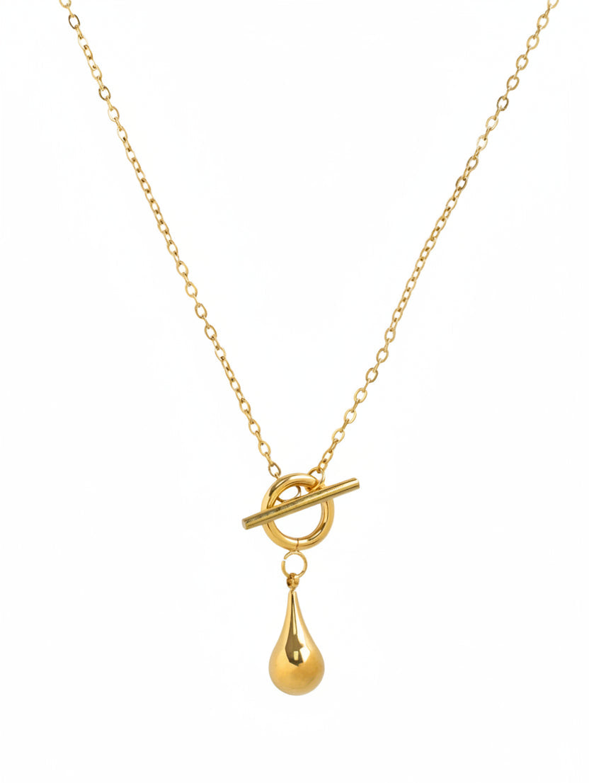 Stainless Teardrop Toggle Necklace