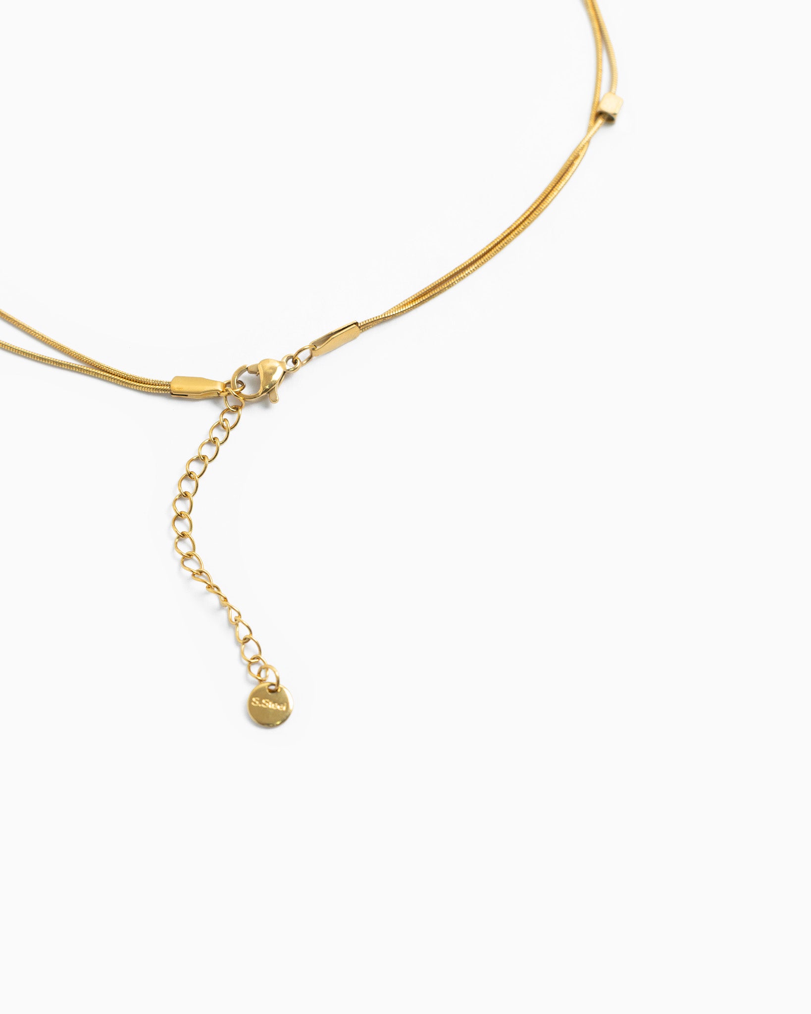 Stainless Dainty Sparkle Station Layered Necklace-3