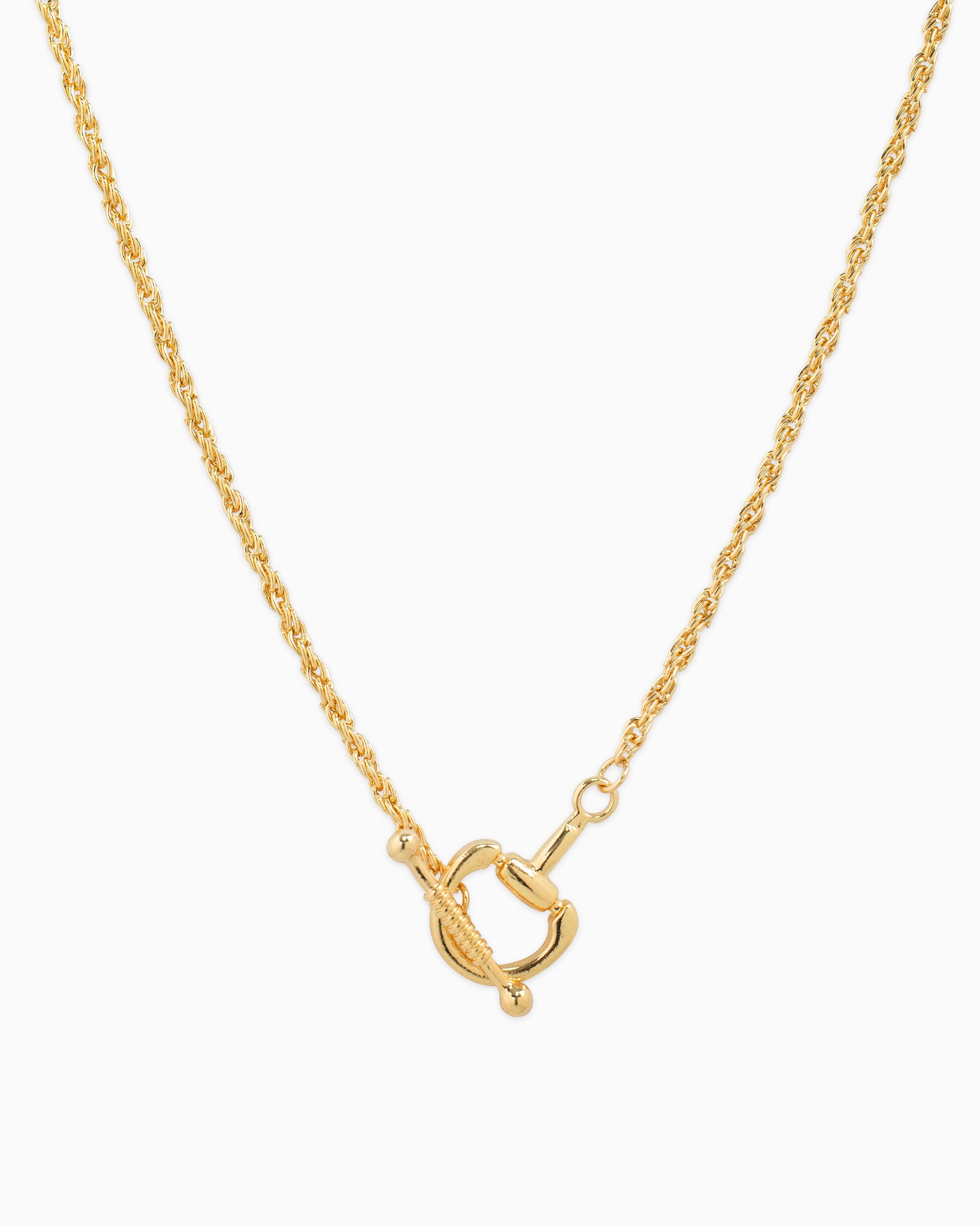 Horsebit Toggle Rope Chain Necklace