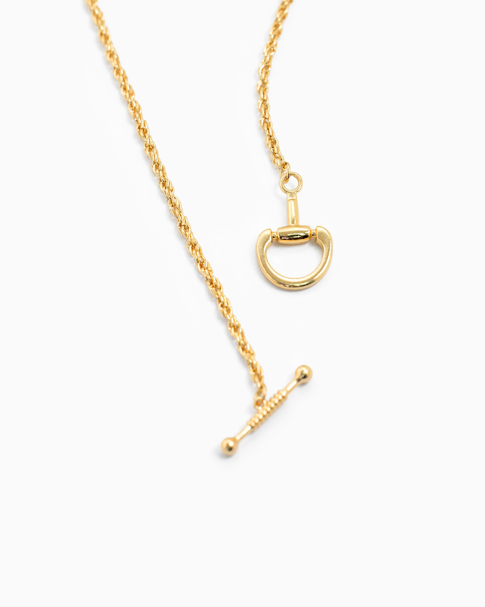Horsebit Toggle Rope Chain Necklace