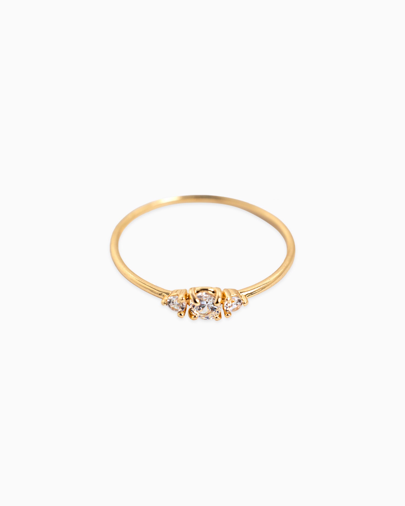 Dainty Three-Stone Crystal Ring