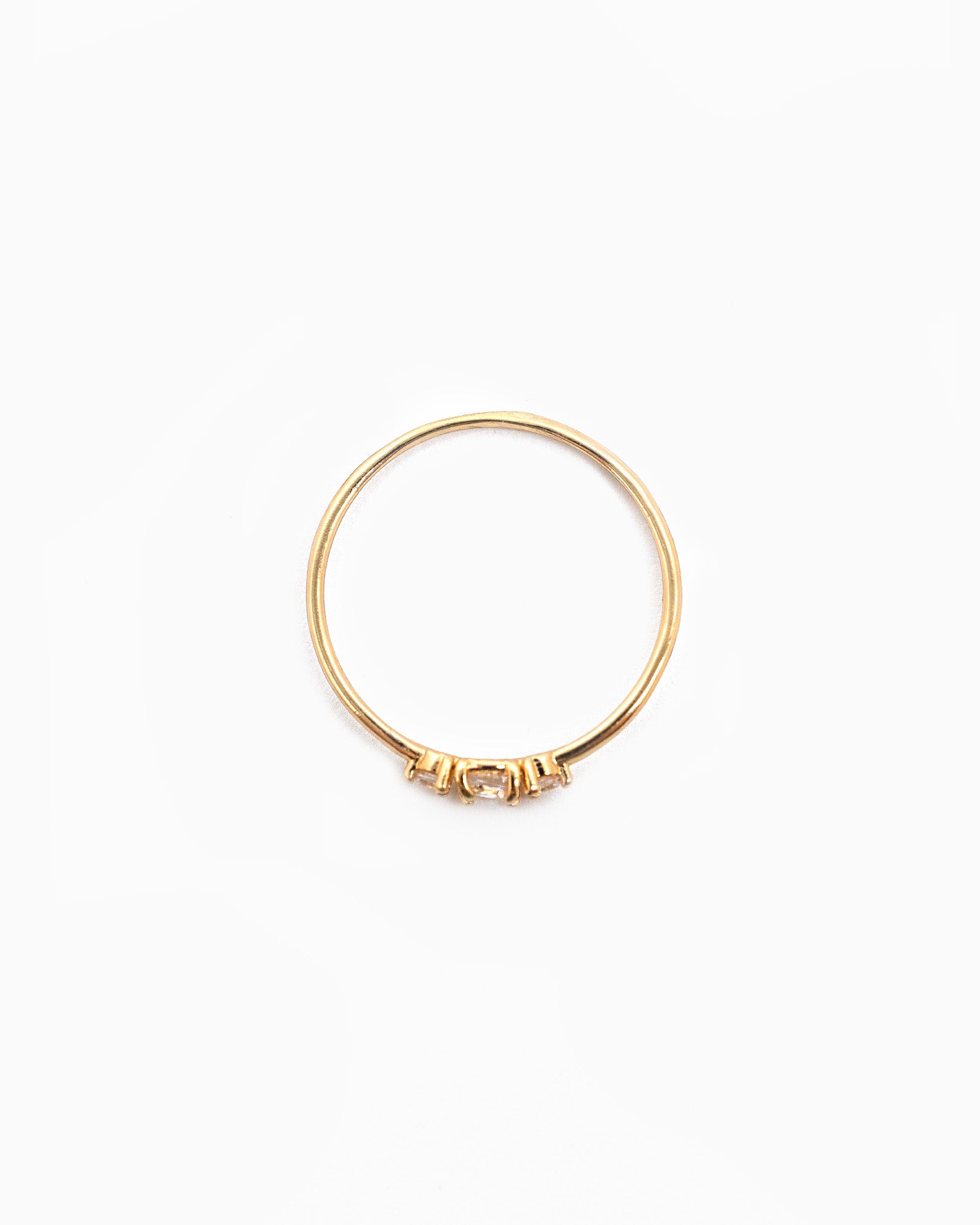 Dainty Three-Stone Crystal Ring