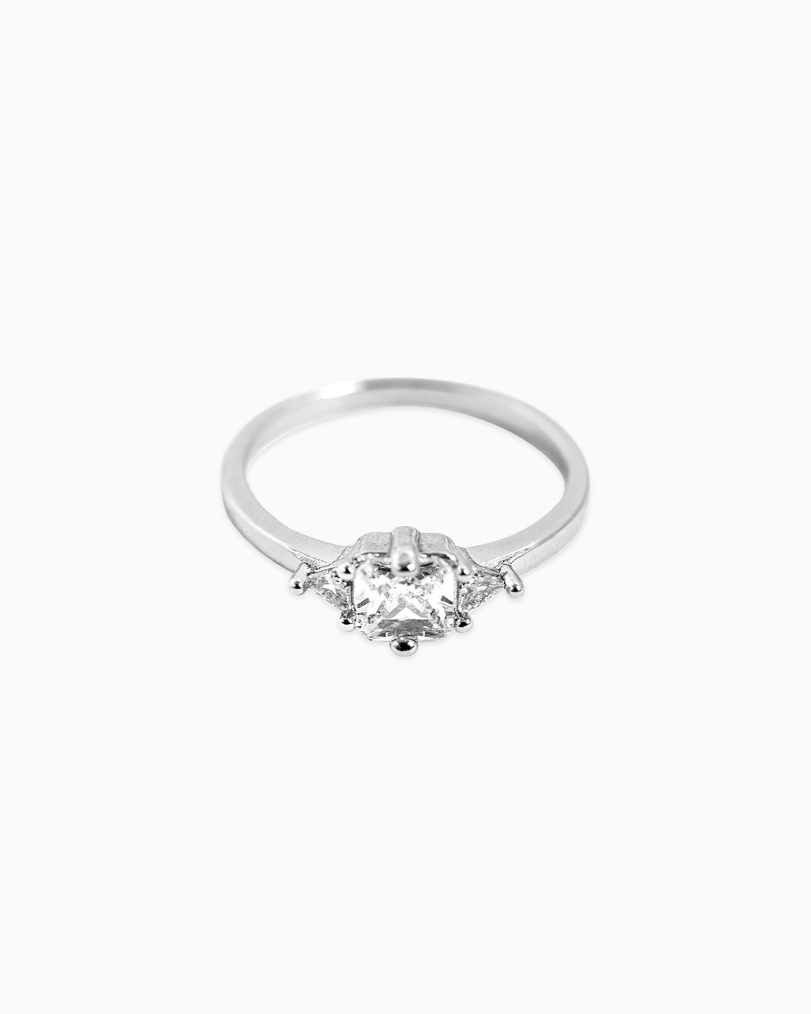 Princess Cut Square Crystal Ring