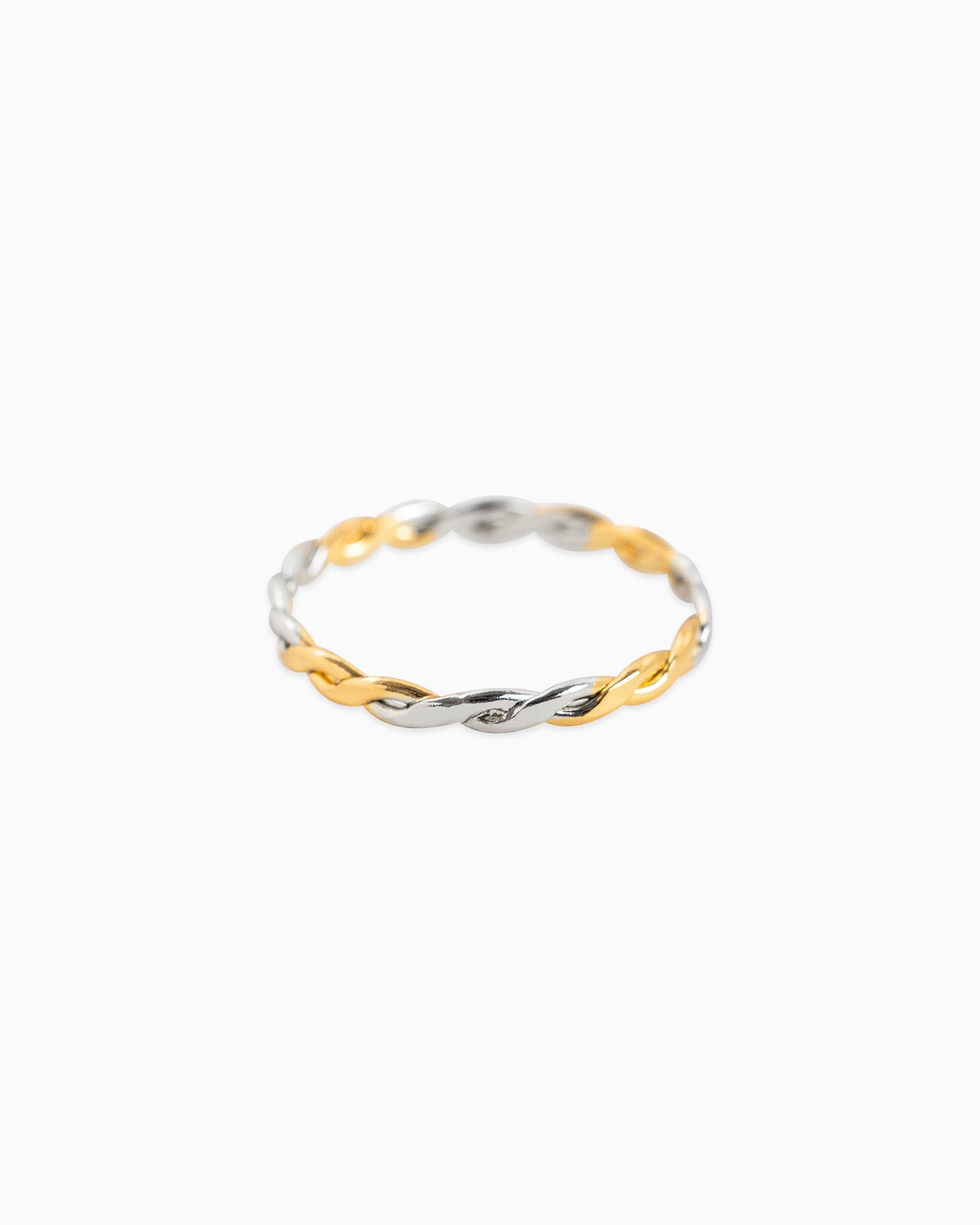 Two-Tone Thin Rope Textured Ring