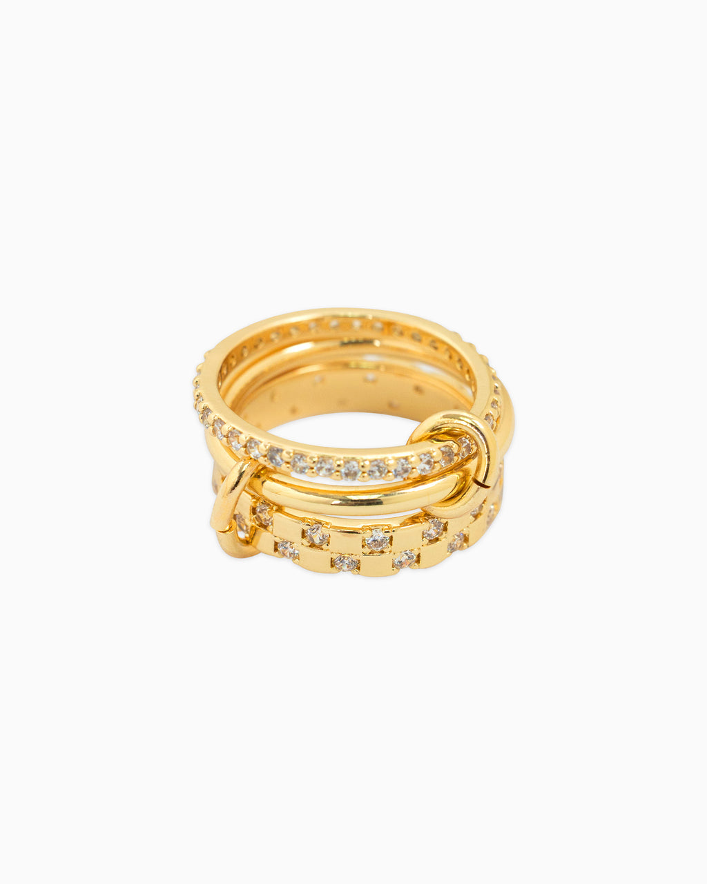 Interlocking CZ Band Ring