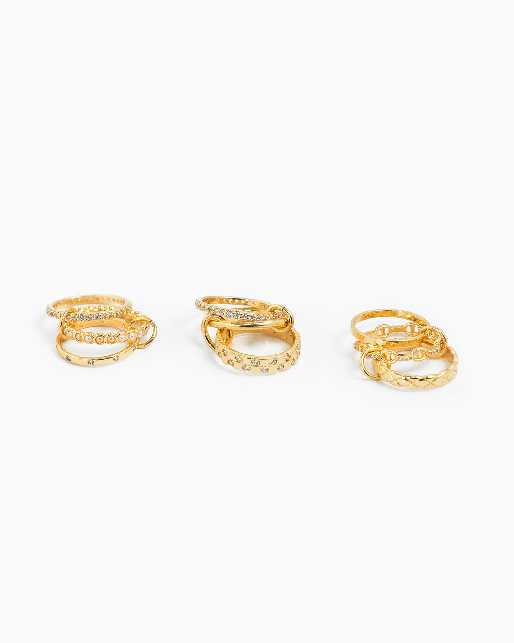 Interlocking CZ Band Ring