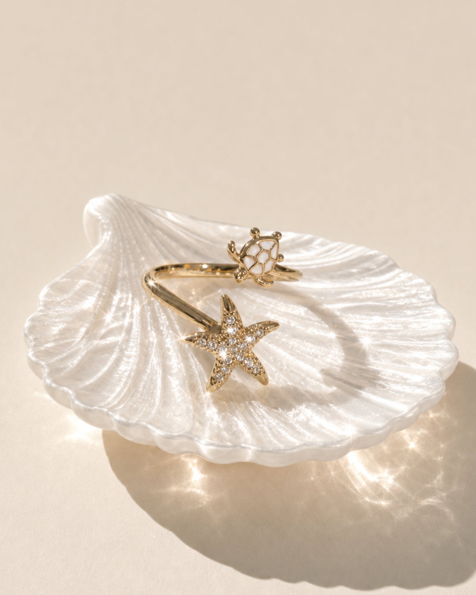 Anti Anxiety Fidget Sparkling Sea Fidget Open Ring