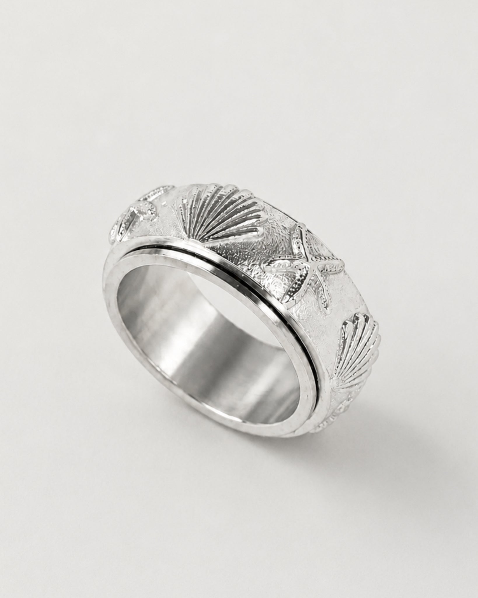 Stainless Anti Anxiety Fidget Ocean Whisper Ring