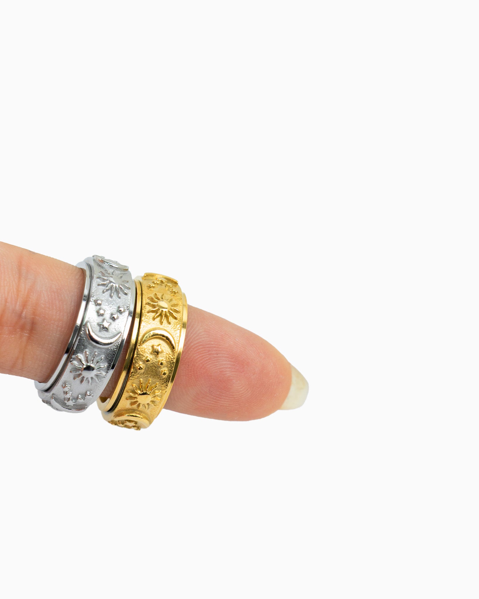 Stainless Anti Anxiety Fidget Celestial Ring-4