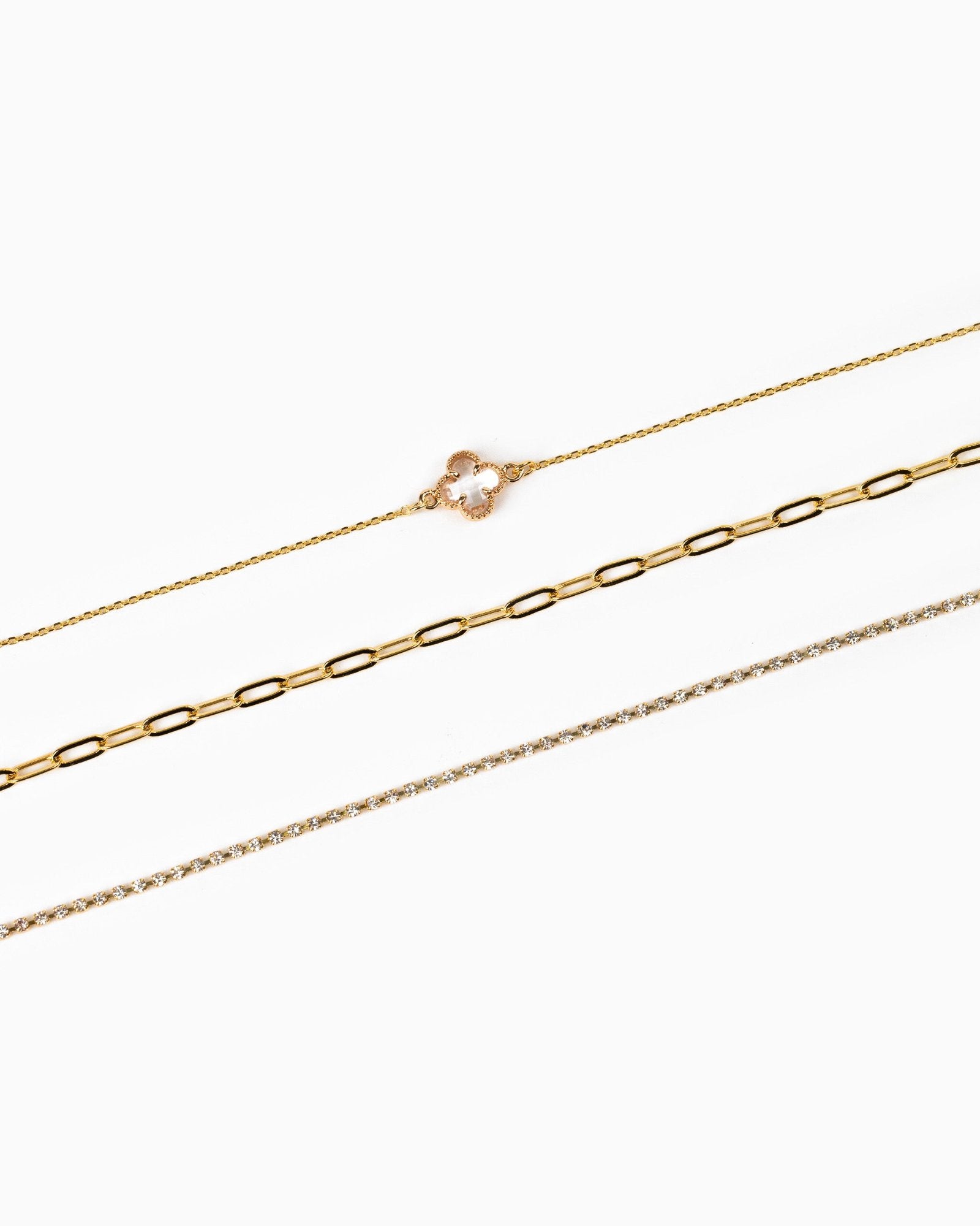 Glass Clover 3 Piece Bracelet Set-6