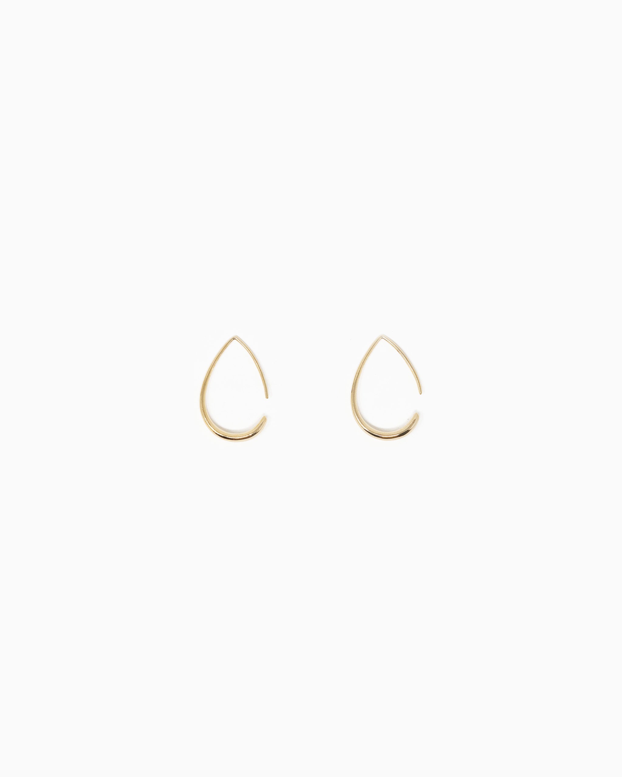 Medium Teardrop Hoop Earrings – Gold front