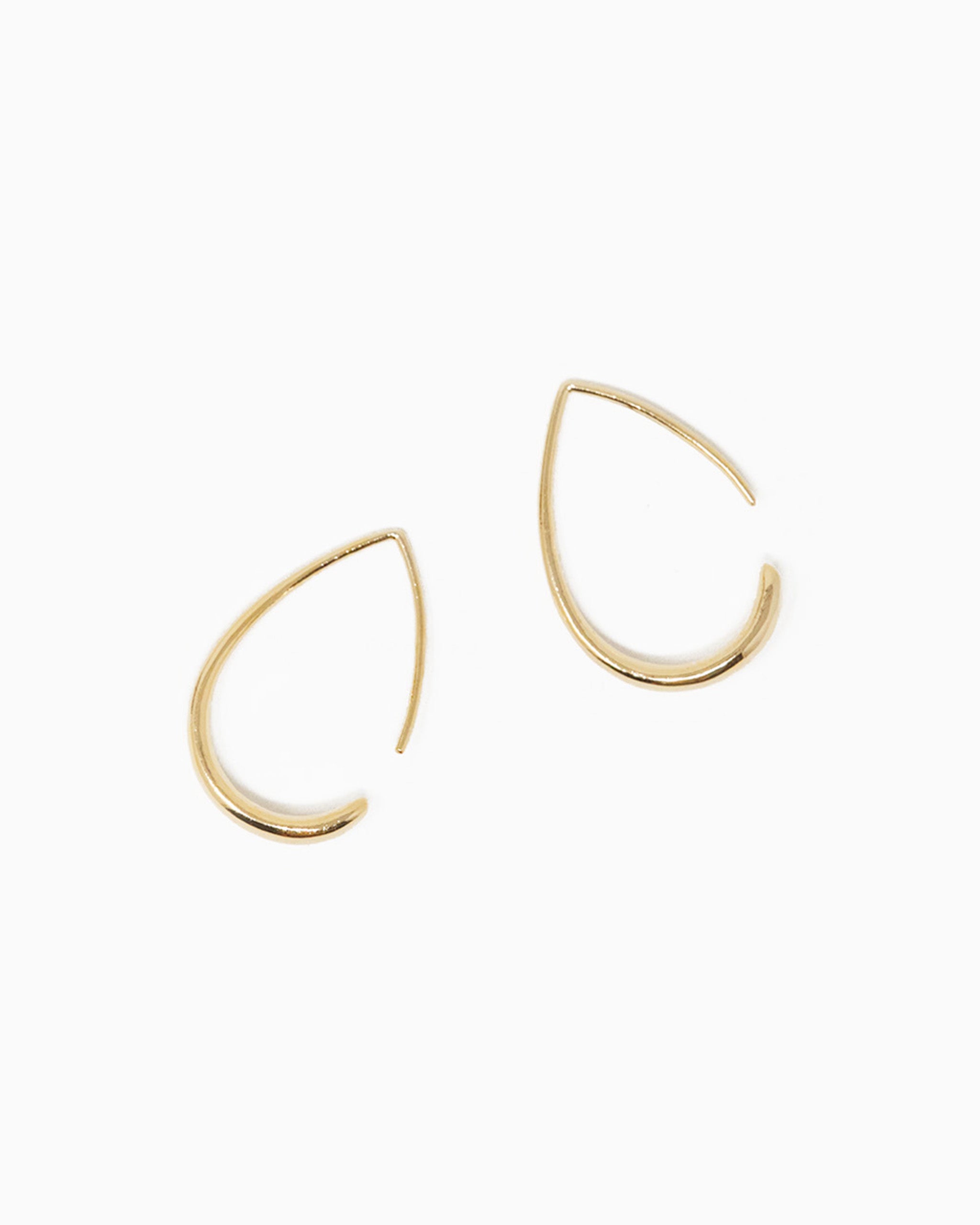 Medium Teardrop Hoop Earrings – Gold
