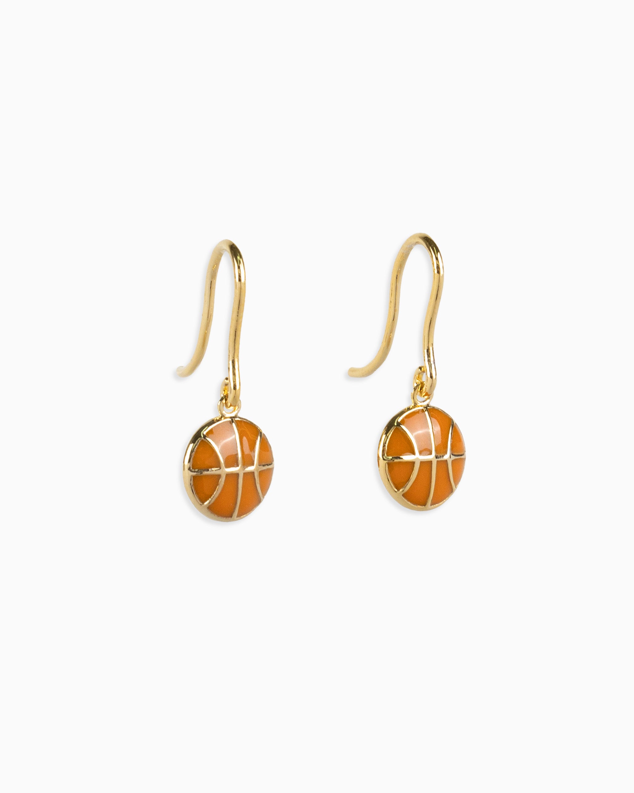 mini basketball fish hook earrings