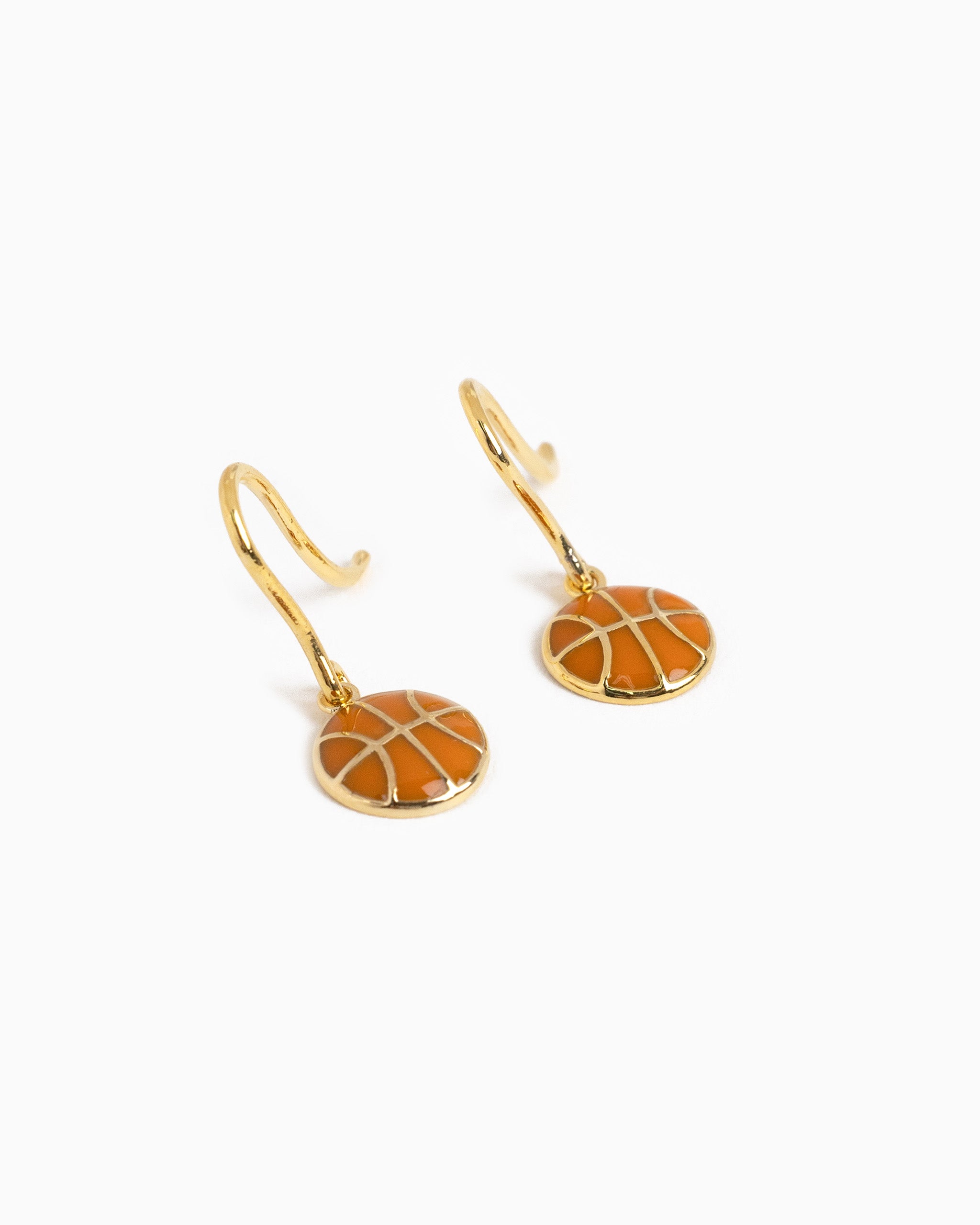 mini basketball fish hook earrings