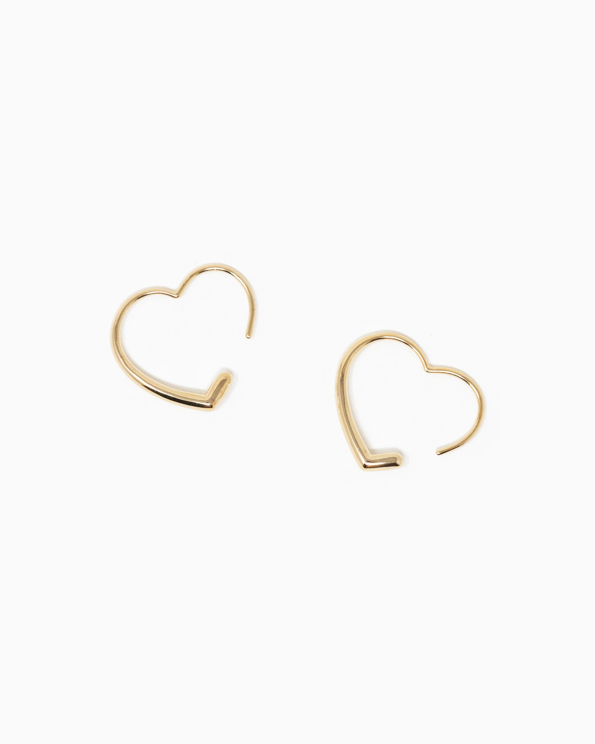 Abstract Heart Hook Hoop Earrings