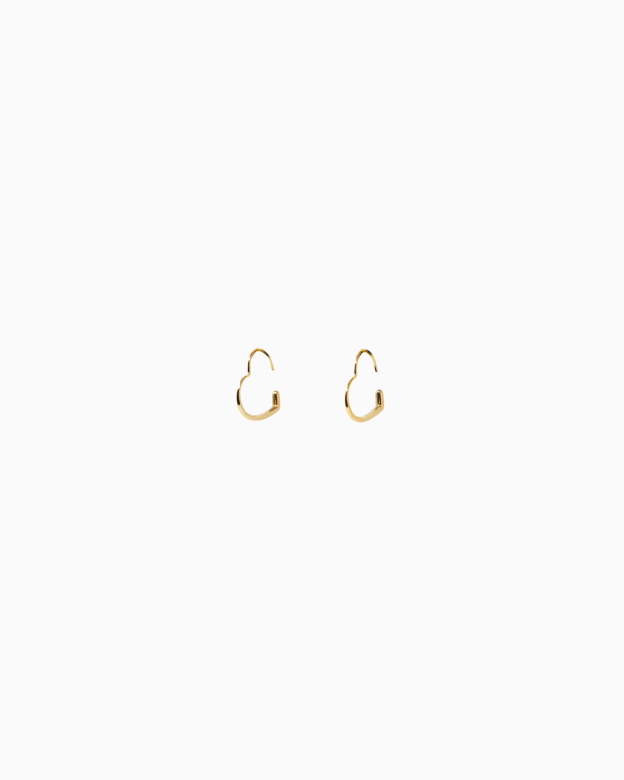 Abstract Heart Hook Hoop Earrings