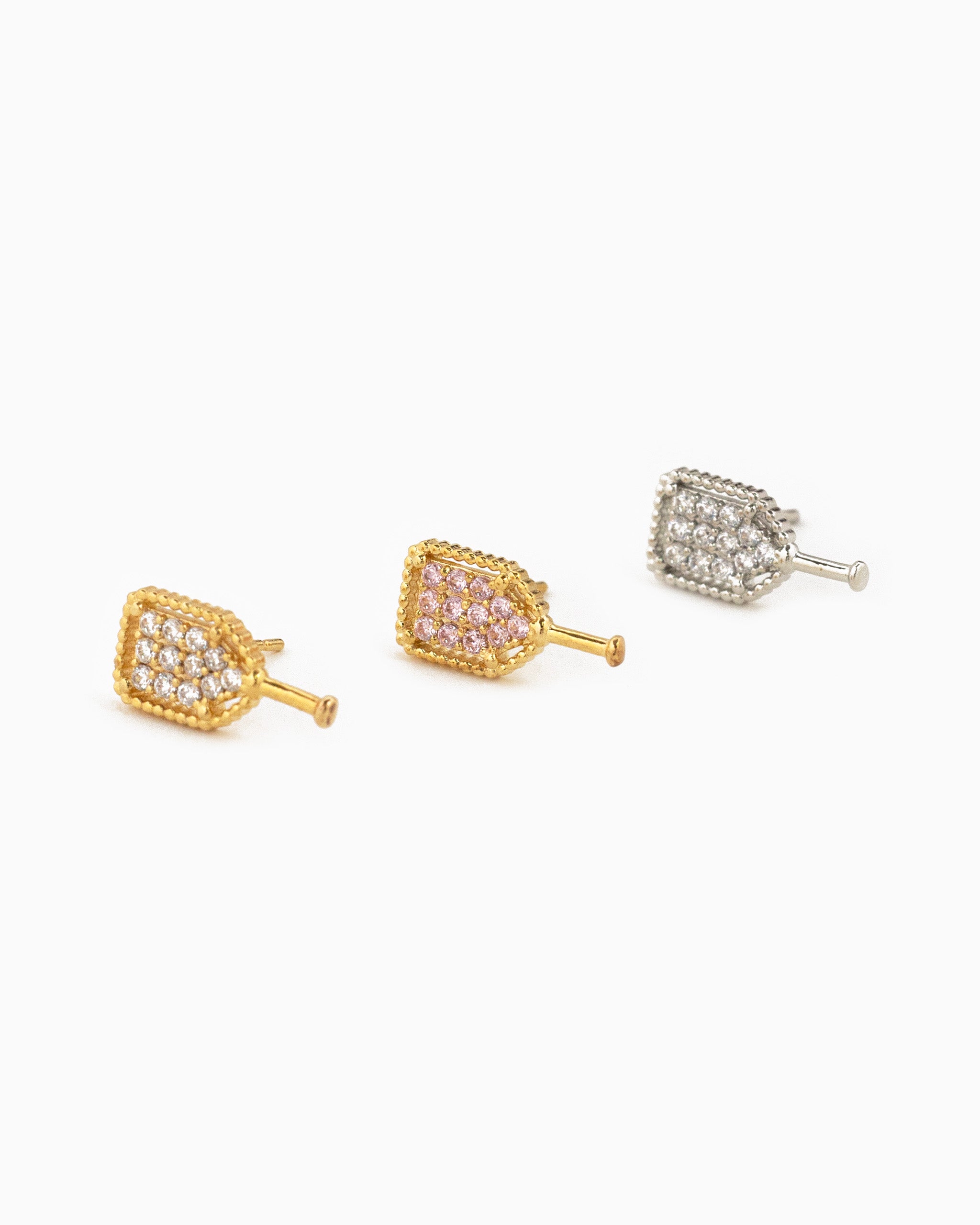 pavé CZ pickleball stud earring