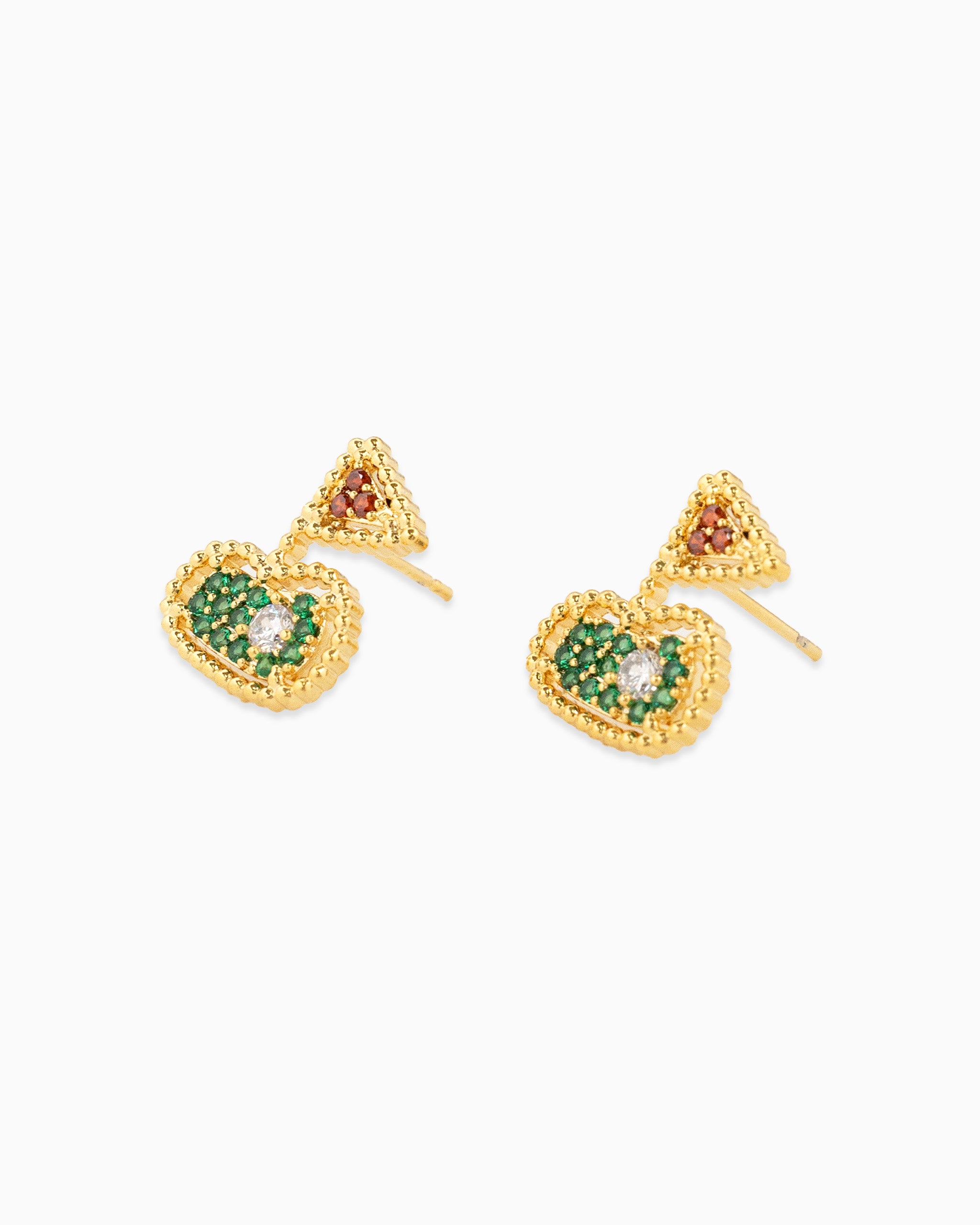 CZ gold golf earrings