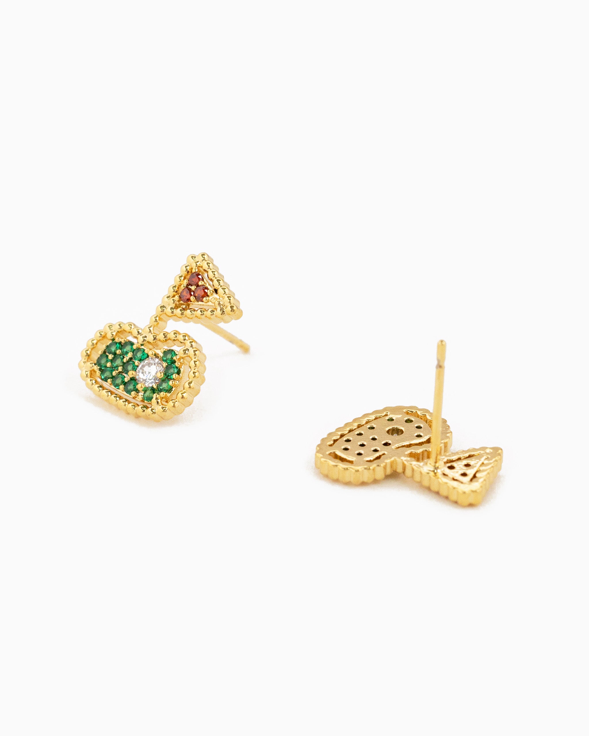 CZ gold golf earrings